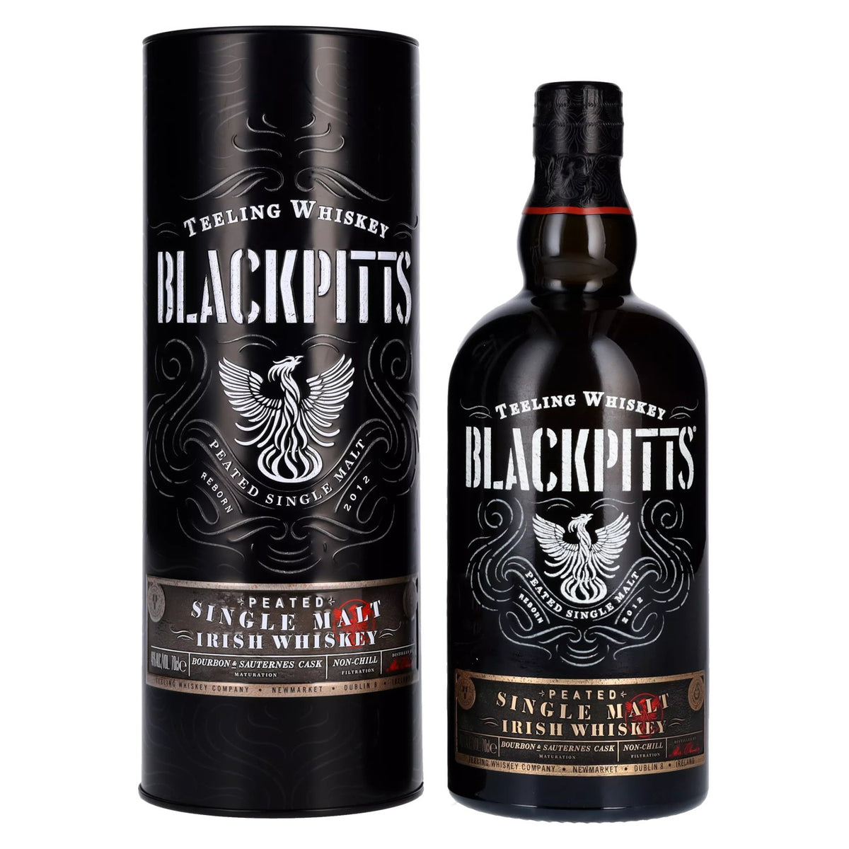 Teeling Whiskey BLACKPITTS PEATED Single Malt Irish Whiskey 46% vol. 0.7 l in a tin box
