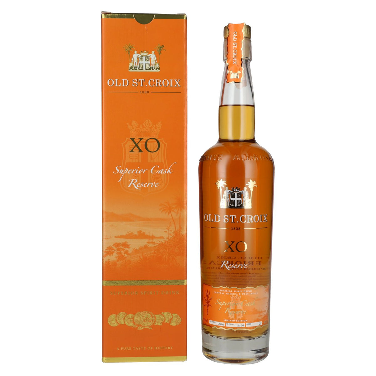 Old St. Croix A.H. Riise X.O. Reserve Superior Cask Spirit Drink 40 % vol., 0,7 l, dans un coffret cadeau