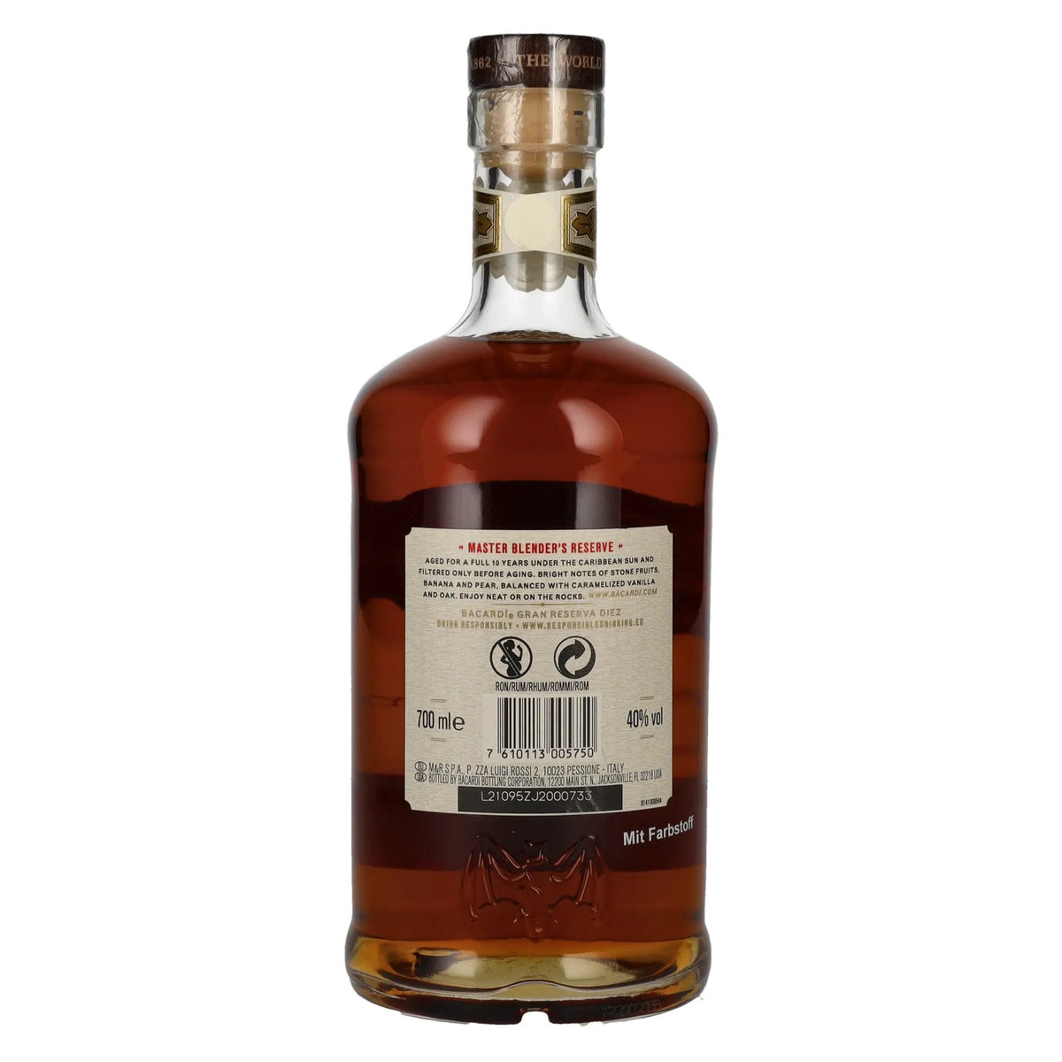 Bacardi 10 Años Gran Reserva Diez Extra Rare Gold Rum 40% vol. 0,7 l