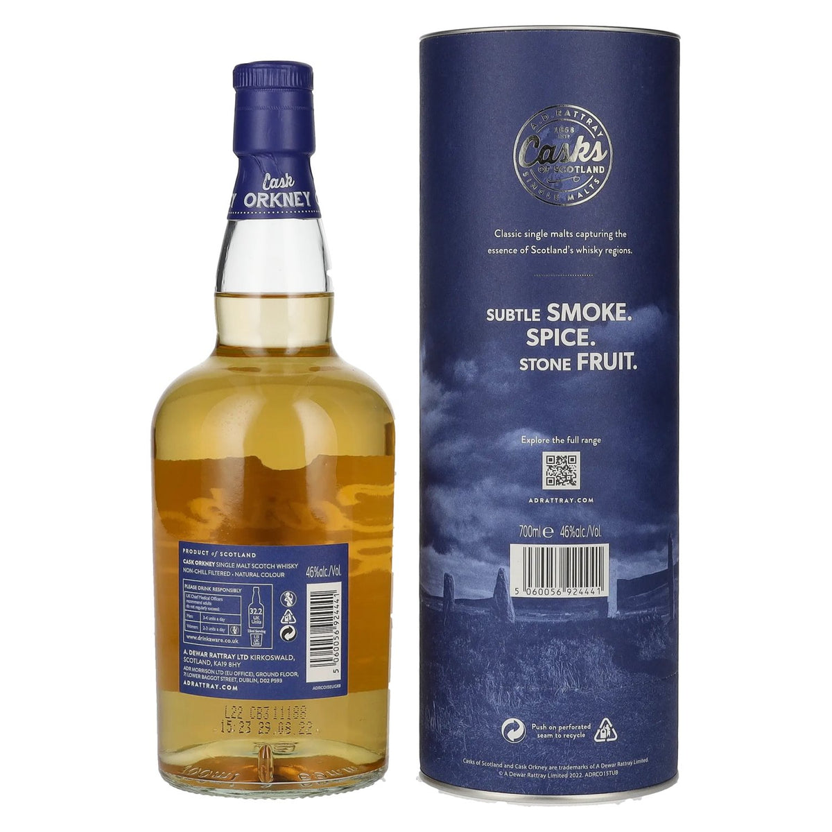 A.D. Rattray Cask ORKNEY 15 Years Old Single Malt 46% vol. 0.7 l in a gift box