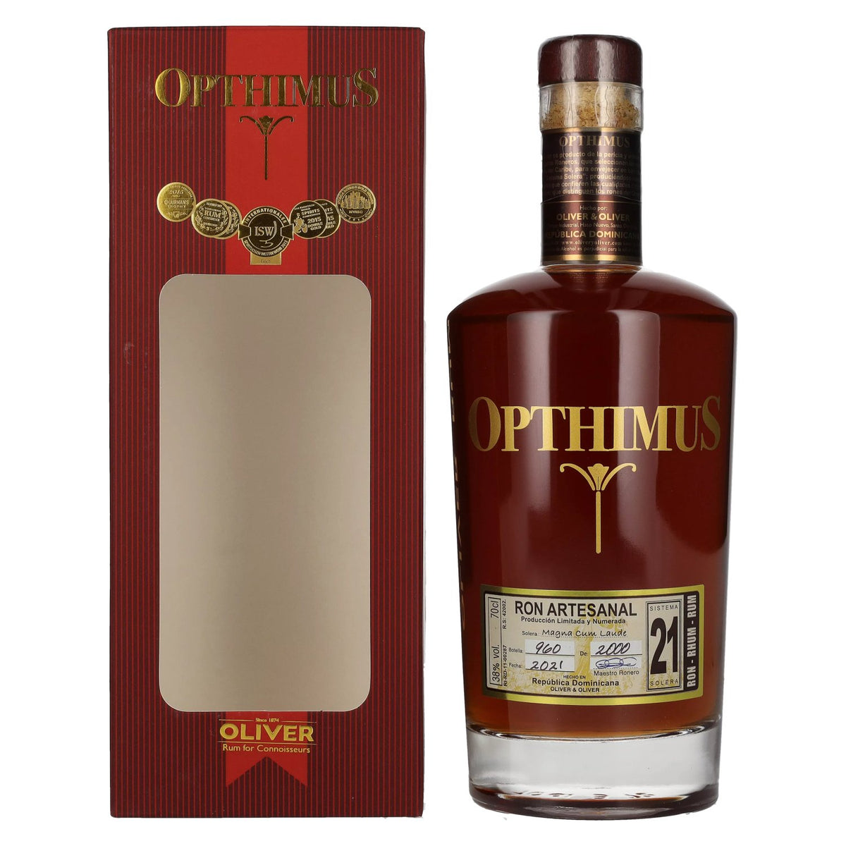 Opthimus 21 Sistema Solera Magna Cum Laude 38 % vol., 0,7 l, dans un coffret cadeau