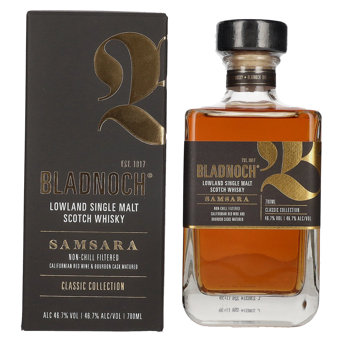 Bladnoch SAMSARA Lowland Single Malt Scotch Whisky 46.7% ABV, 0.7l, in a gift box