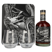 Austrian Empire Navy RESERVA 1863 gedistilleerde drank 40% Vol. 0,7l in geschenkverpakking met 2 glazen