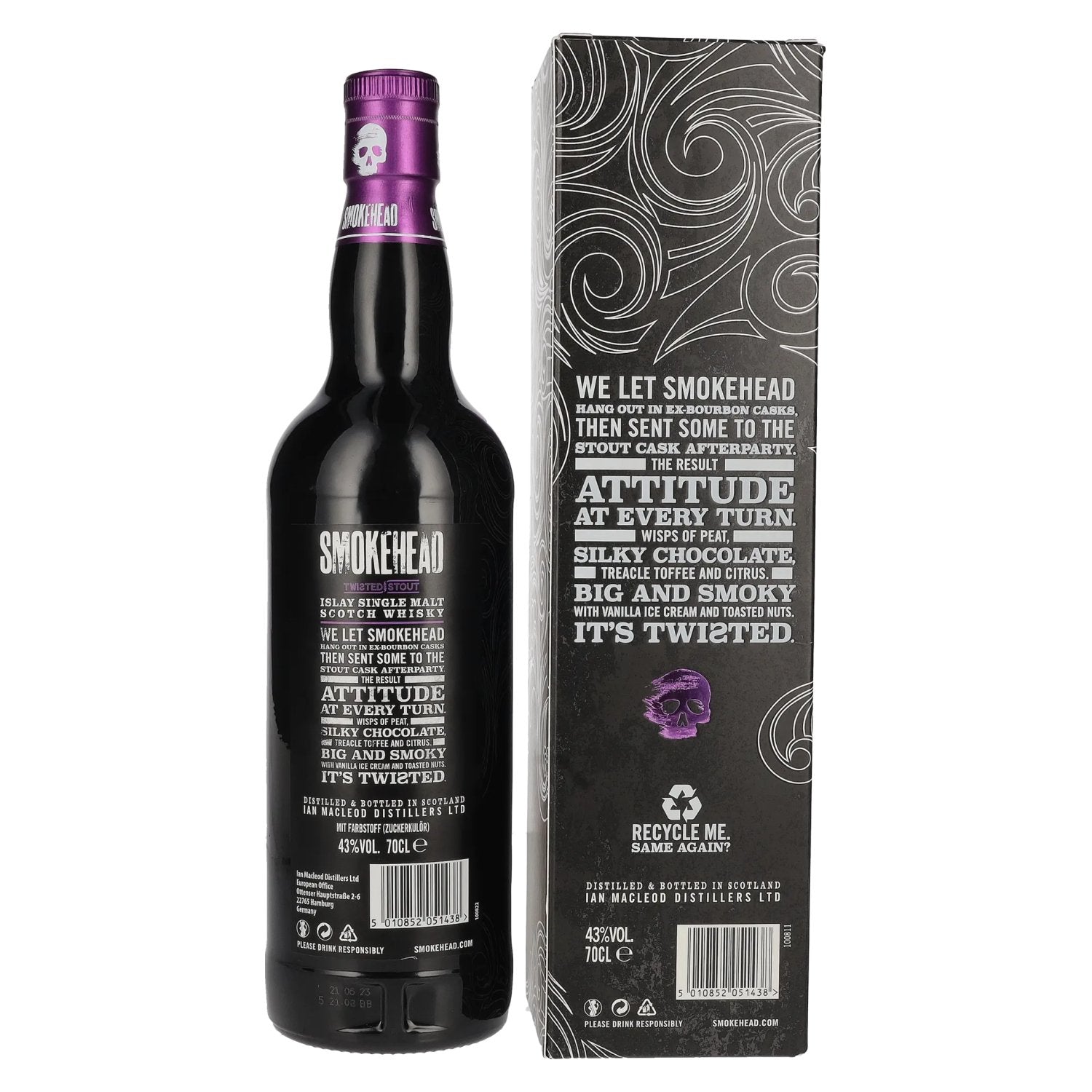 Smokehead TWISTED STOUT Islay Single Malt 43% Vol. 0,7l in gift box