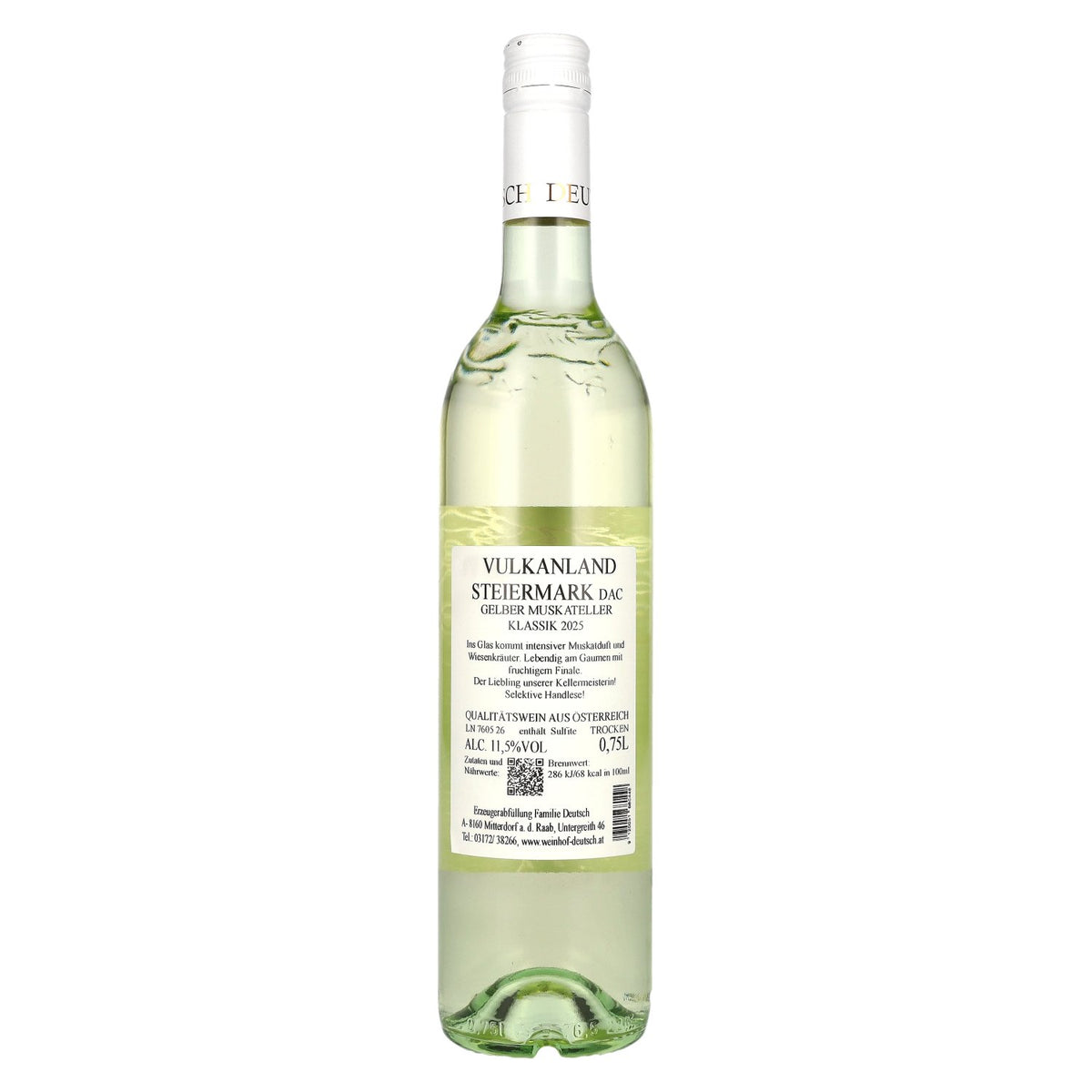 Duits Gele Muskateller Klassik Vulkanland Stiermarken DAC 2025 11,5% vol. 0,75 l