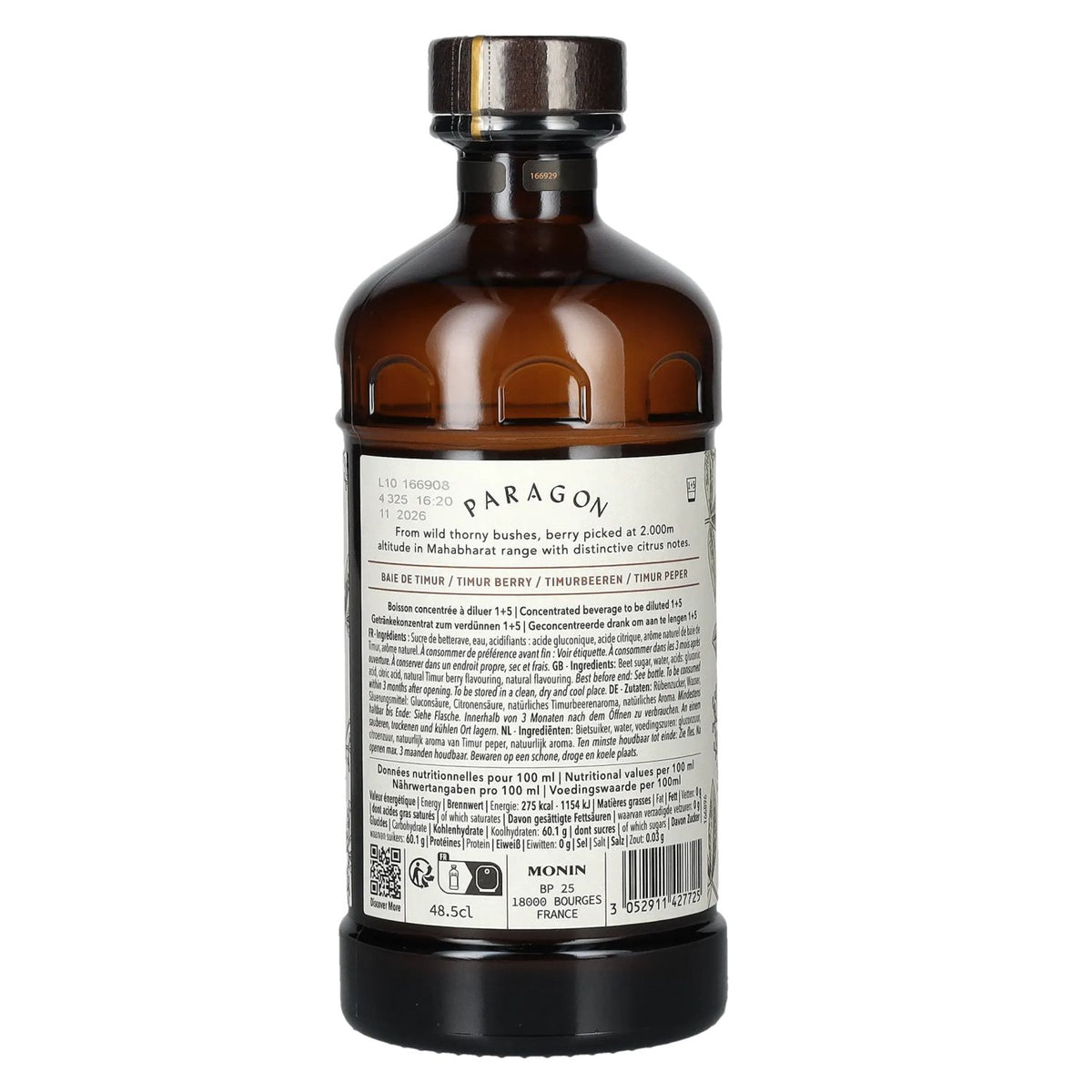 Monin Paragon TIMUR BERRY Single Botanic Cordial Mystic Collection 0.485 l