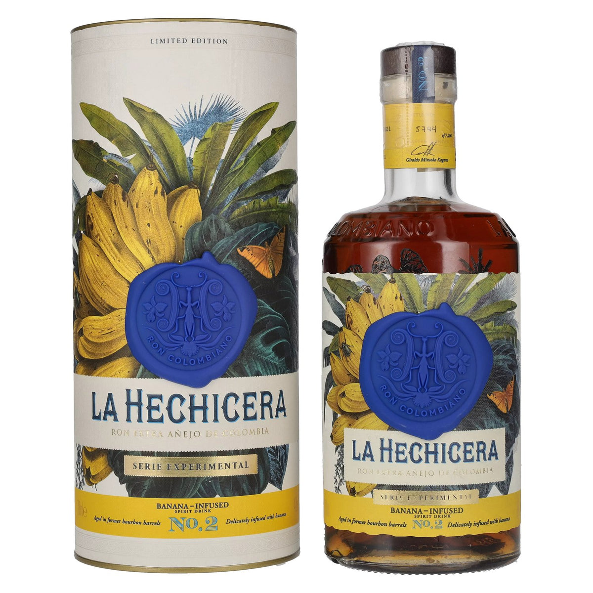 La Hechicera EXPERIMENTELE SERIE Nr. 2 MET BANANEN 41% vol. 0,7 l in geschenkverpakking