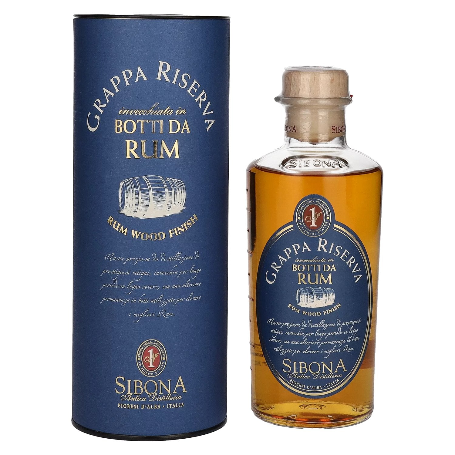 Sibona GRAPPA RISERVA Botti da RUM 44% vol. 0,5l en boîte cadeau