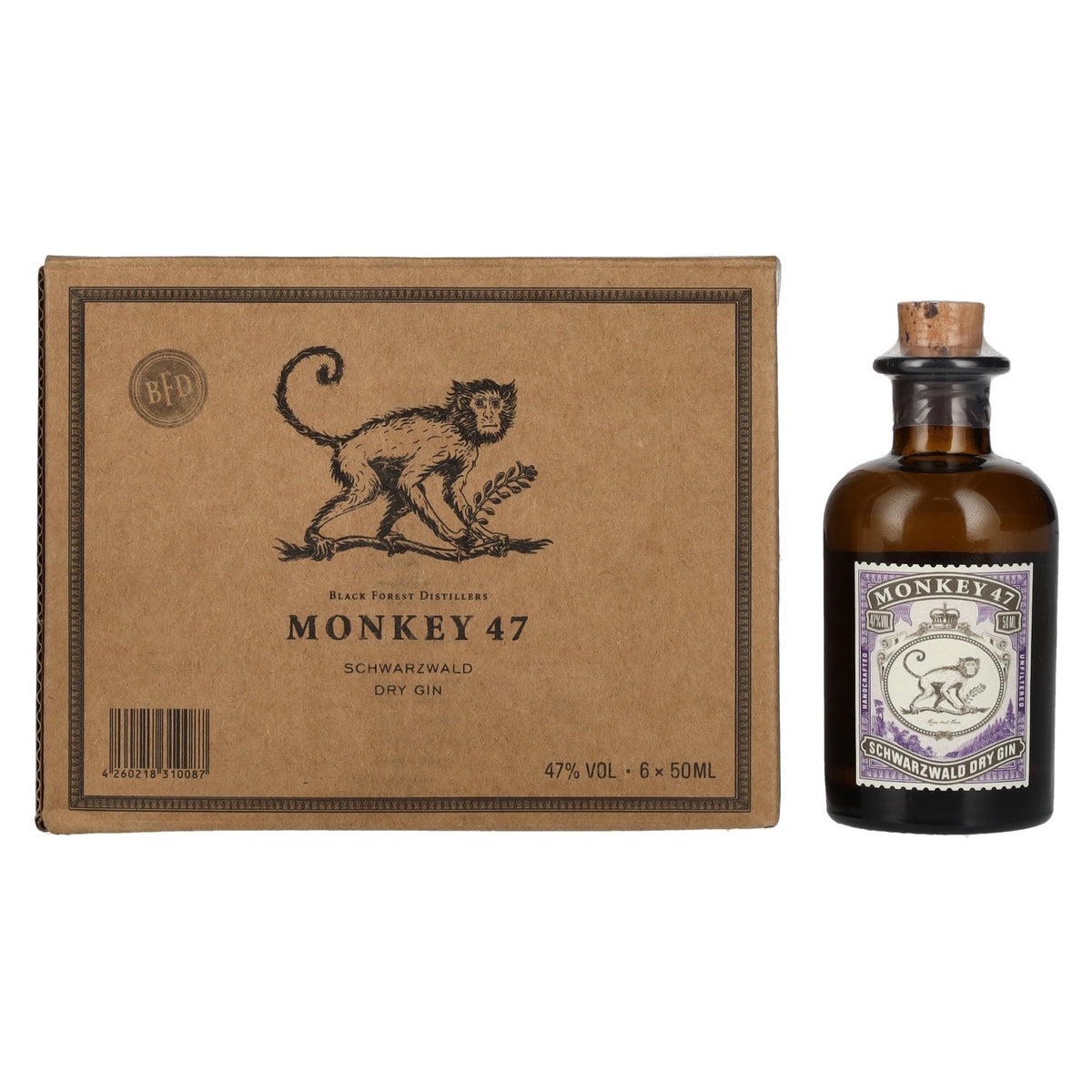 Monkey 47 Schwarzwald Dry Gin 47% vol. 6 x 0,05 l
