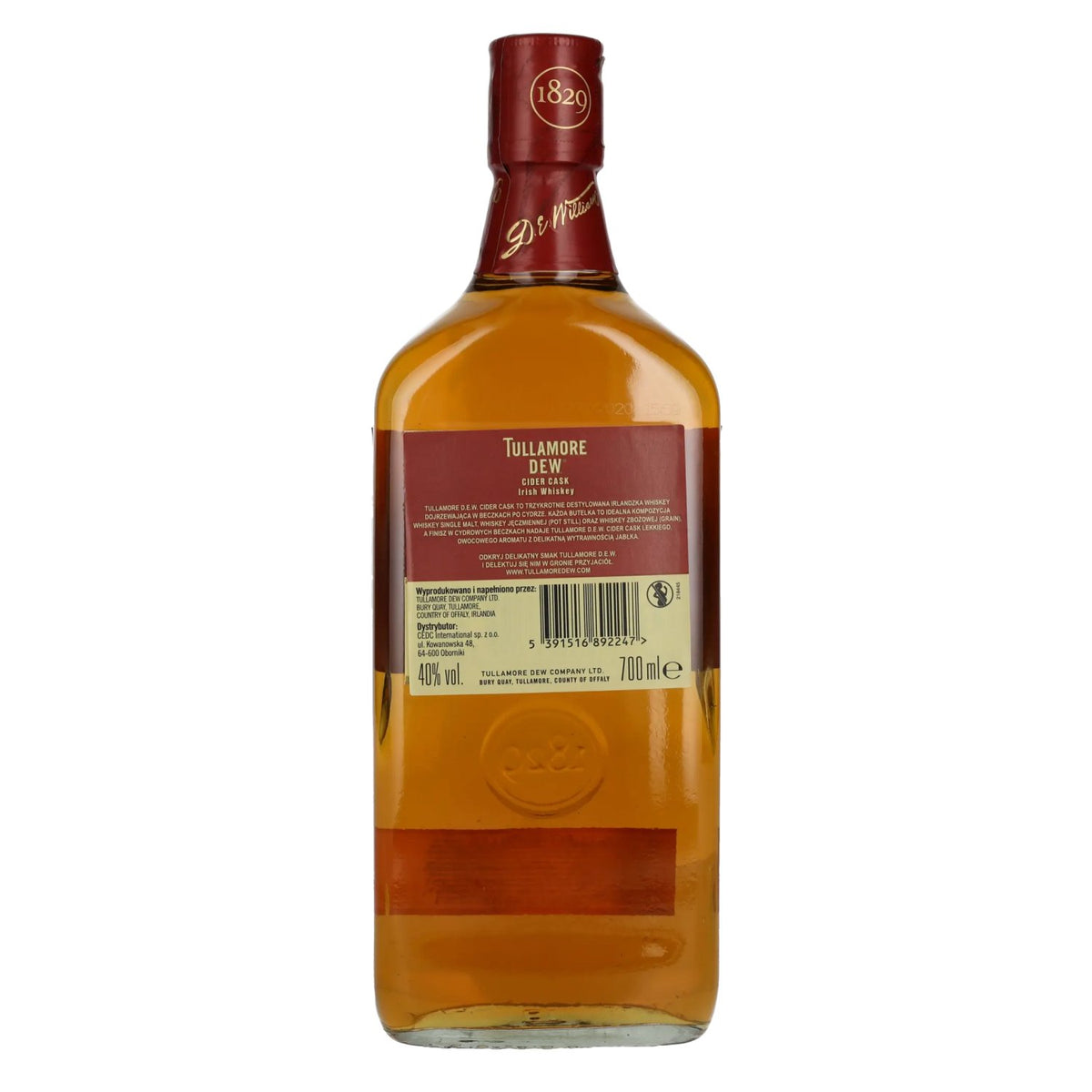 Tullamore D.E.W. Irish Whiskey, affiné en fût de cidre, 40 % vol., 0,7 l