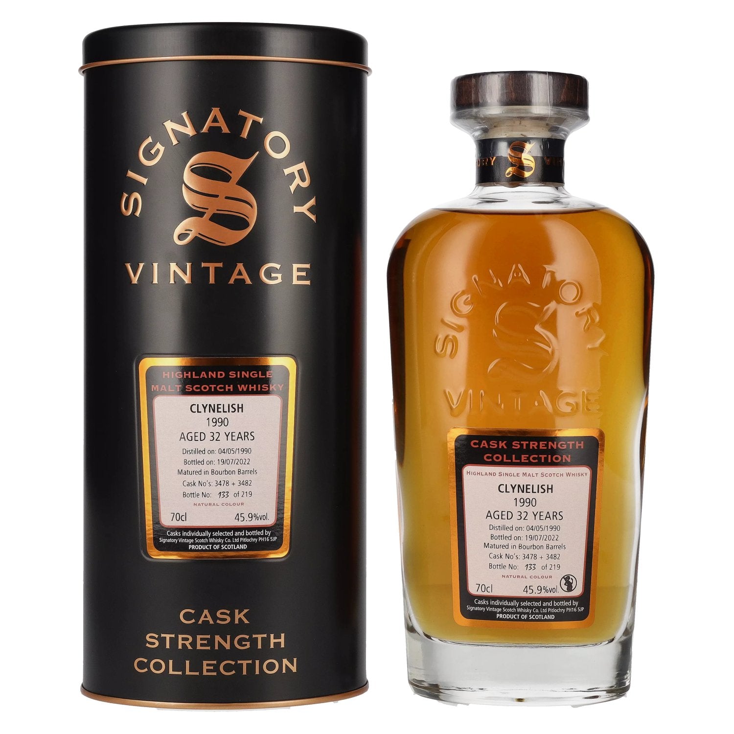 Signatory Vintage Clynelish 32 Years Old Cask Strength 1990 45,9% Vol. 0,7l in Blik