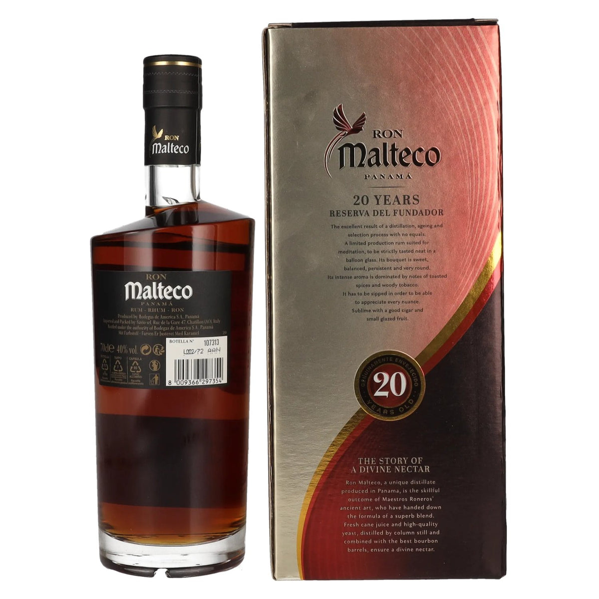 Ron Malteco 20 Años Reserva del Fundador 40% vol. 0.7 l in a gift box
