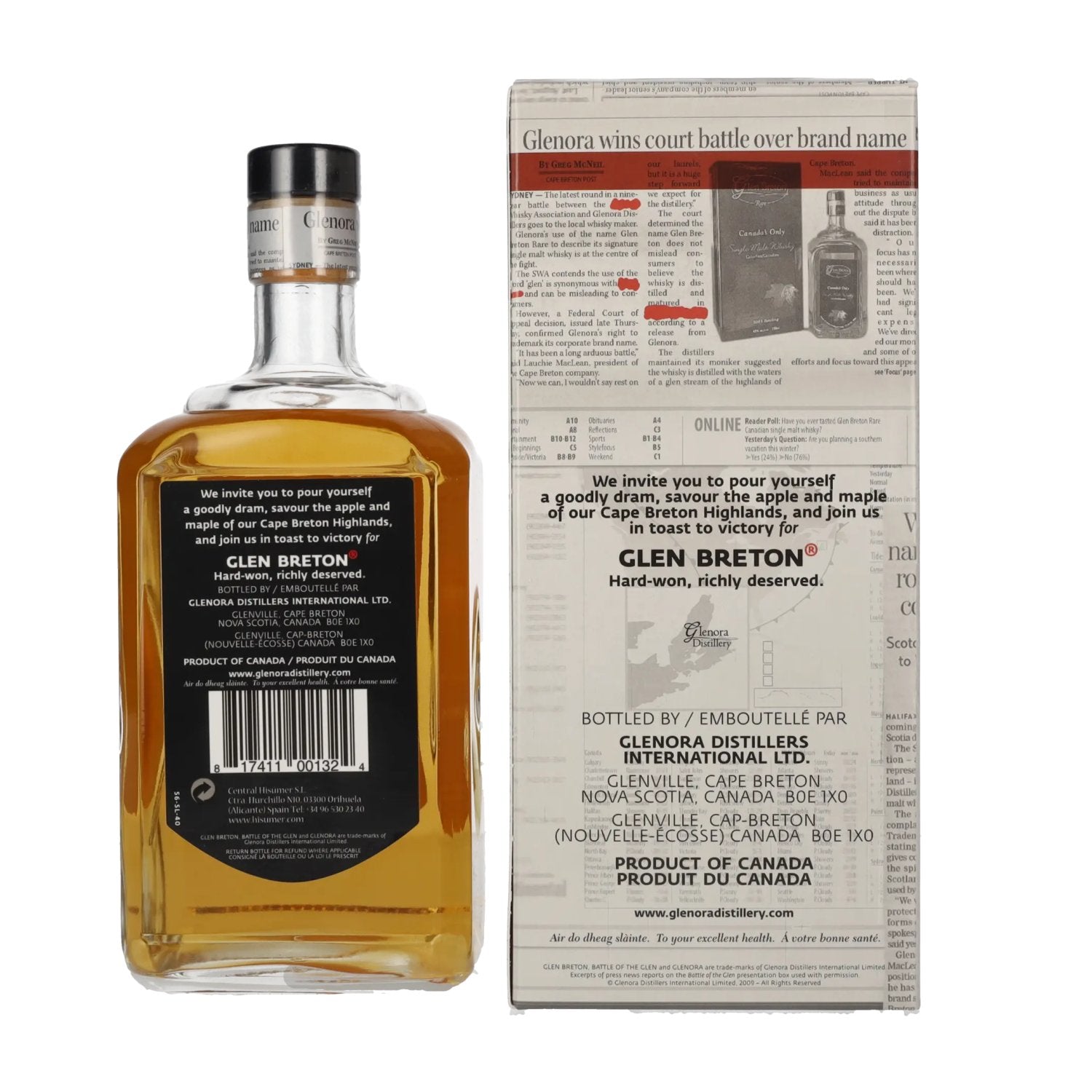 Glen Breton Battle of the Glen 15 Years Old Canadian Single Malt Whisky 43% Vol. 0,7l in gift box