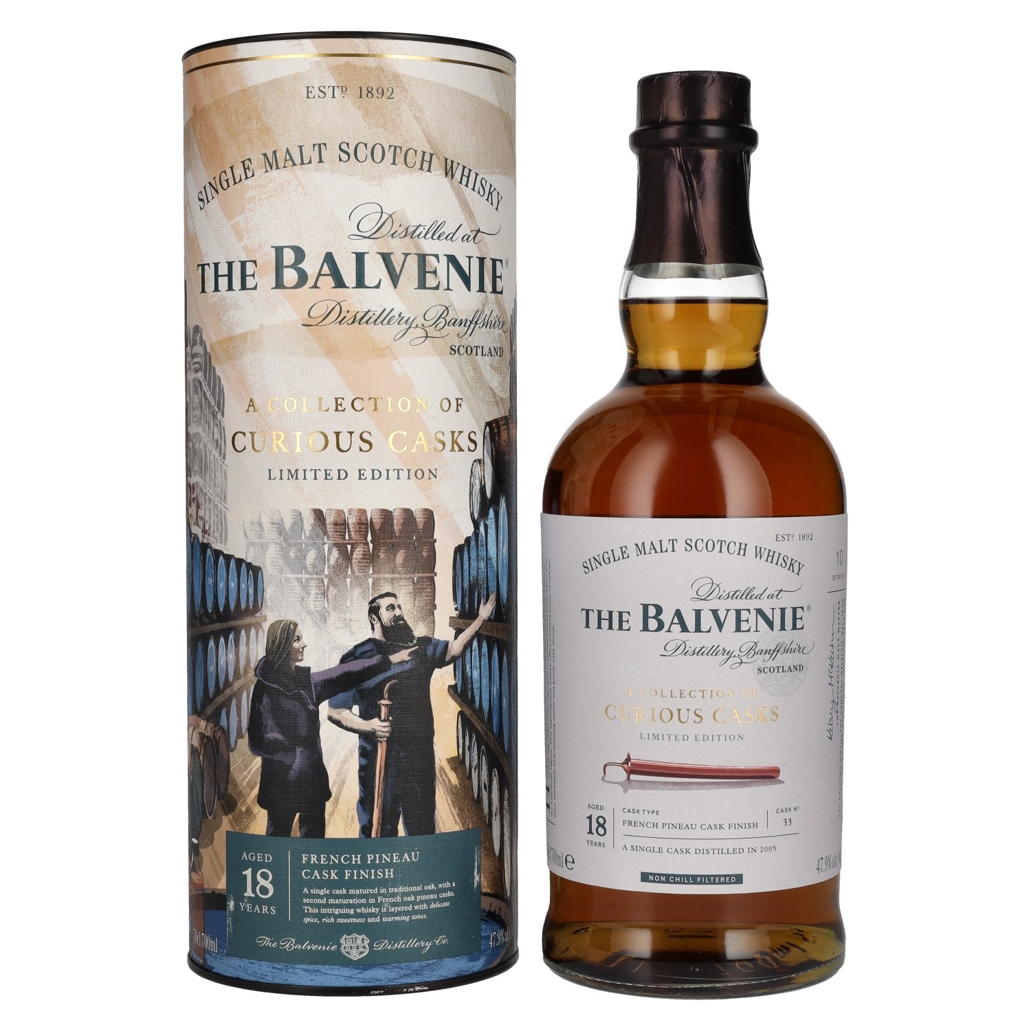 The Balvenie 18 Years Old A Collection of Curious Casks FRENCH PINEAU CASK FINISH 47,9% Vol. 0,7l in Geschenkbox
