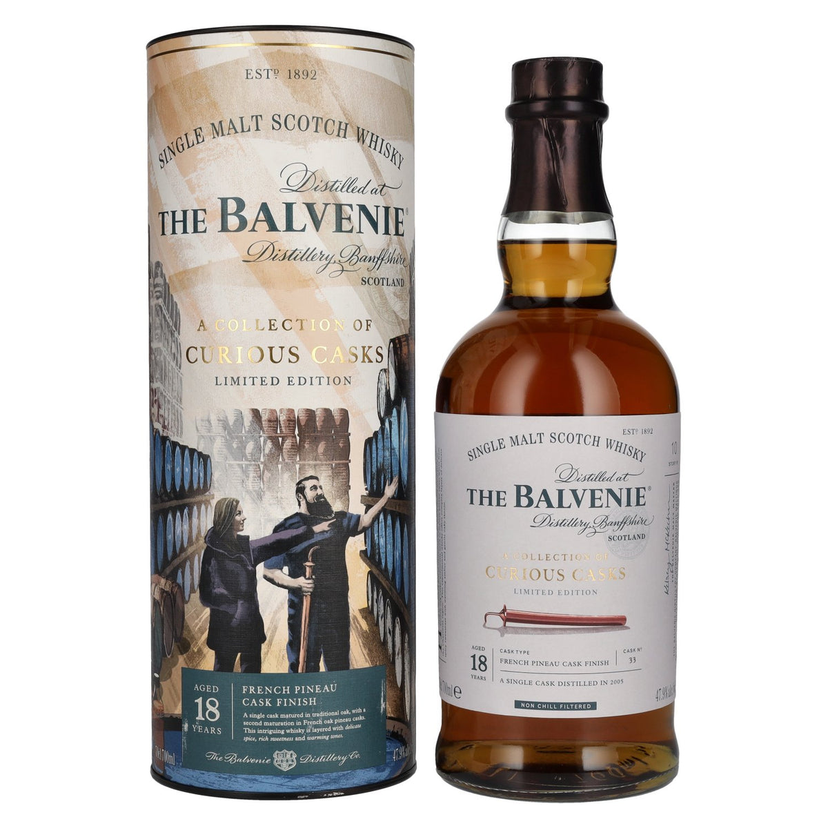 Balvenie 18 Years Old A Collection of Curious Casks FRENCH PINEAU CASK FINISH 47,9% vol. 0,7 l in geschenkverpakking