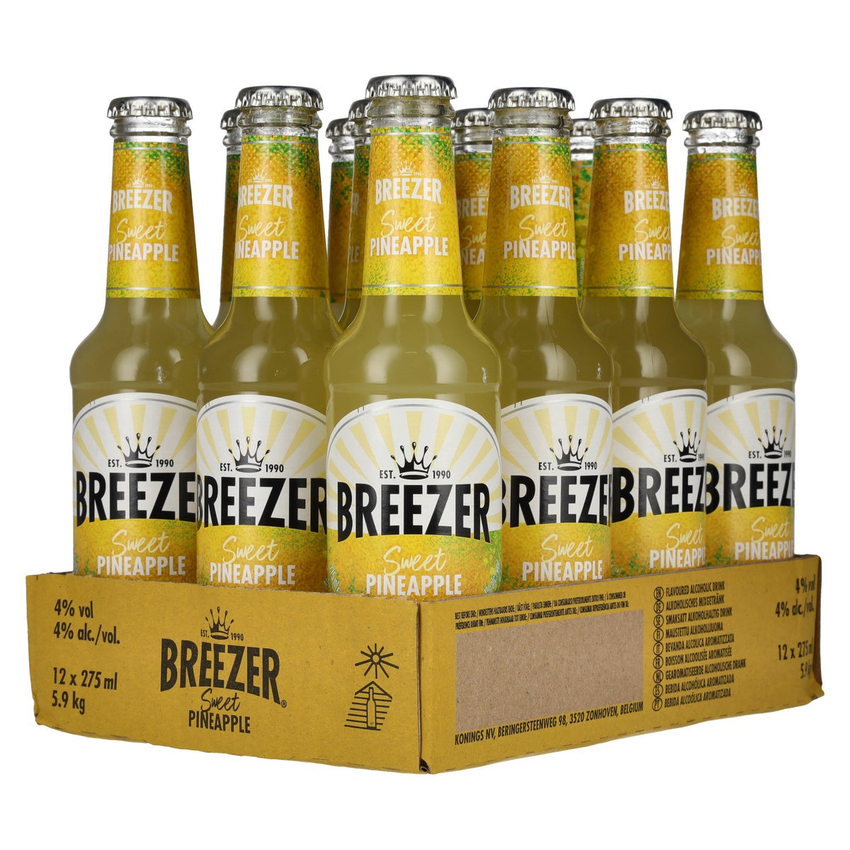 Bacardi Breezer Sweet Pineapple 4% ABV 12 x 0.275 l
