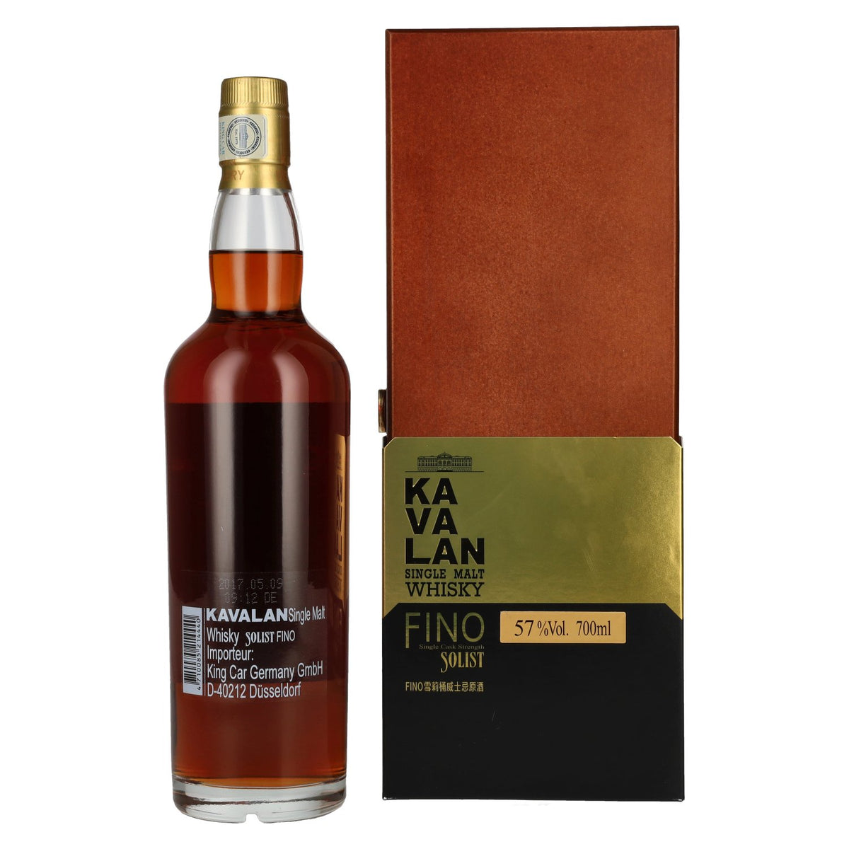 Kavalan SOLIST Fino Sherry Cask 57% vol. 0,7 l in houten kist