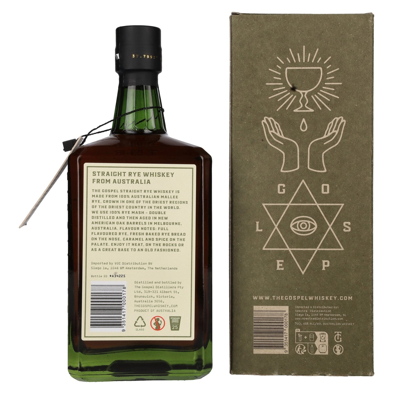 The Gospel Straight Rye Whiskey 45% Vol. 0,7l in Geschenkbox