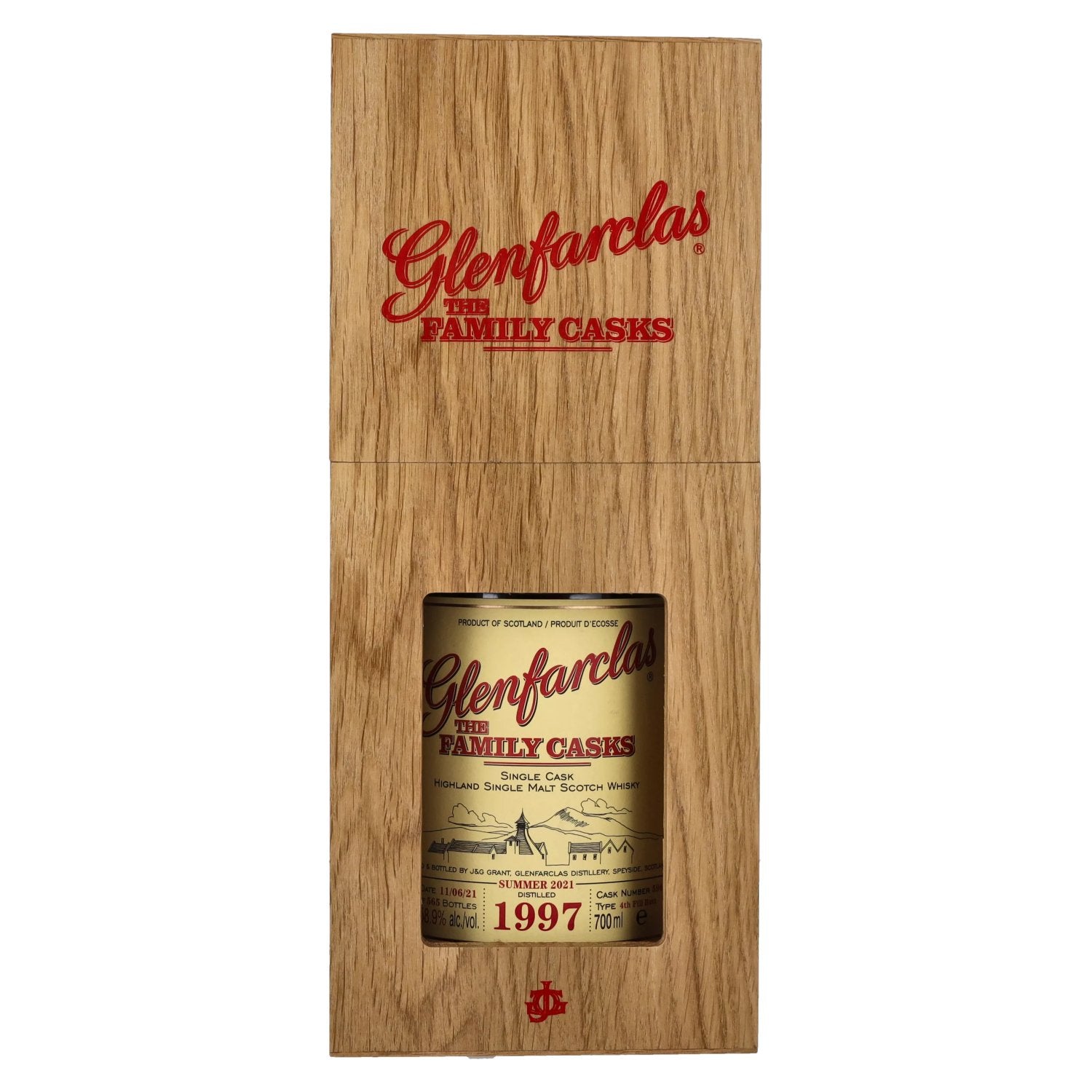 Glenfarclas THE FAMILY CASKS Single Cask SUMMER 2021 4th Fill Butt 1997 58,9% Vol. 0,7l en caisse bois