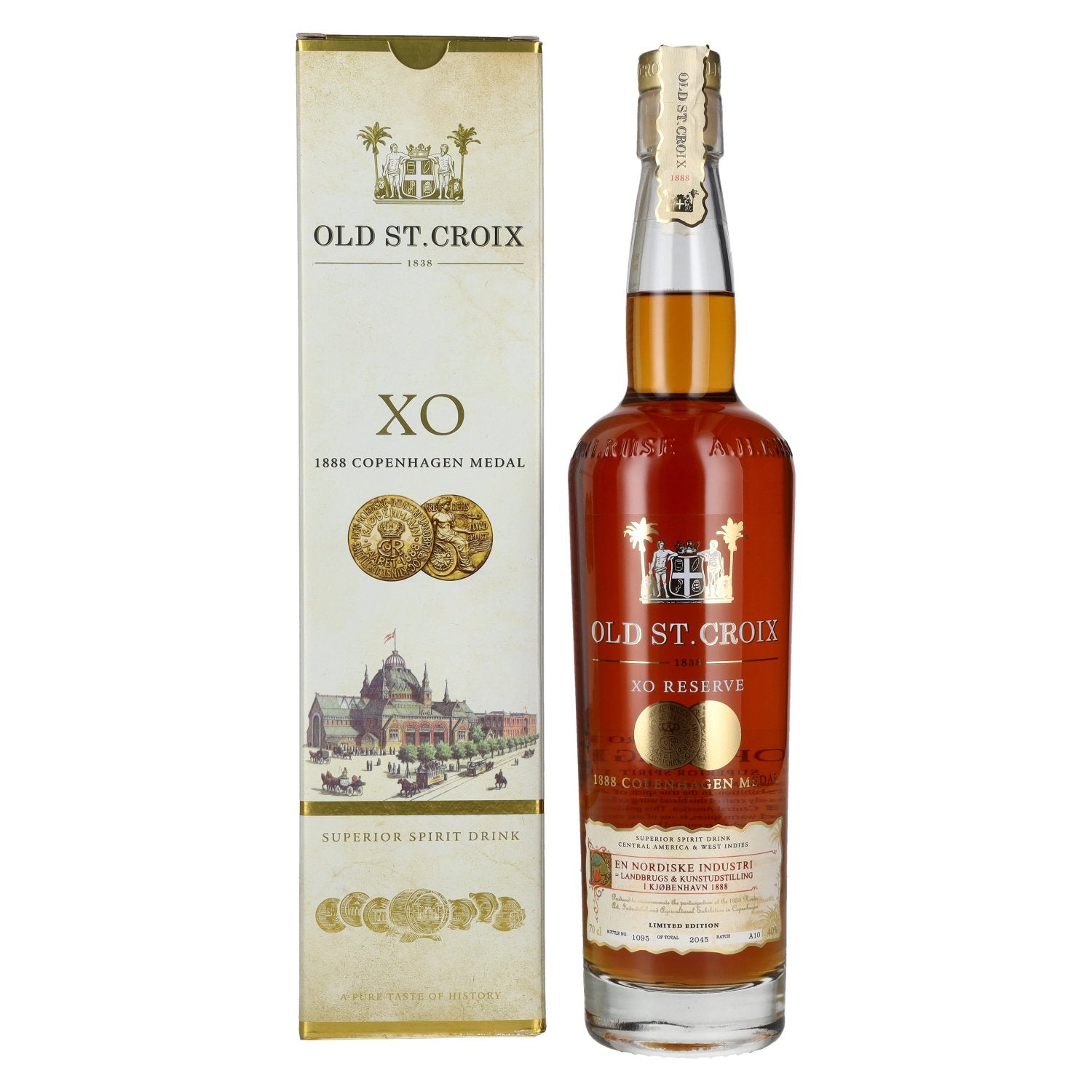 Old St. Croix A.H. Riise 1888 COPENHAGEN XO Superior Spirit Drink 40% Vol. 0,7l en coffret cadeau