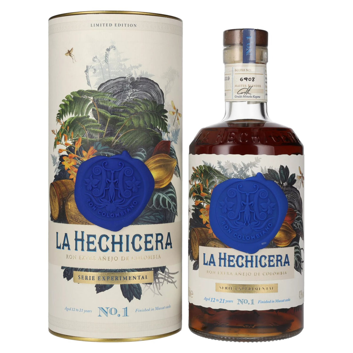 La Hechicera Ron Extra Añejo from Colombia EXPERIMENTAL SERIES No. 1 43% ABV 0.7 l in a gift box