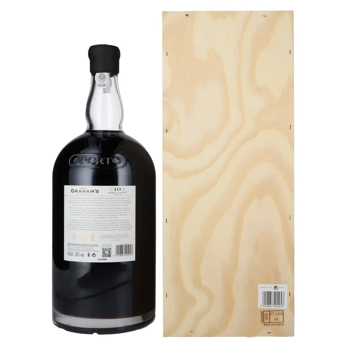 W. &amp; J. Graham's Tawny Port 10 Years Old 20% vol. 4,5 l in houten kist