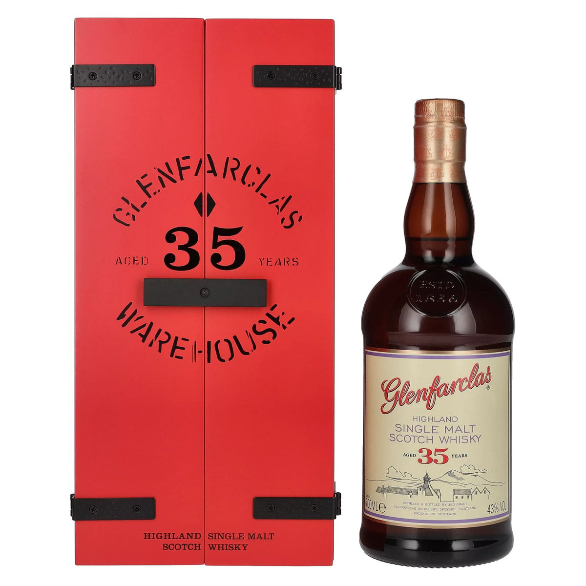Glenfarclas 35 ans d'âge, whisky single malt des Highlands, 2022, 43 % vol., 0,7 l, dans un coffret cadeau