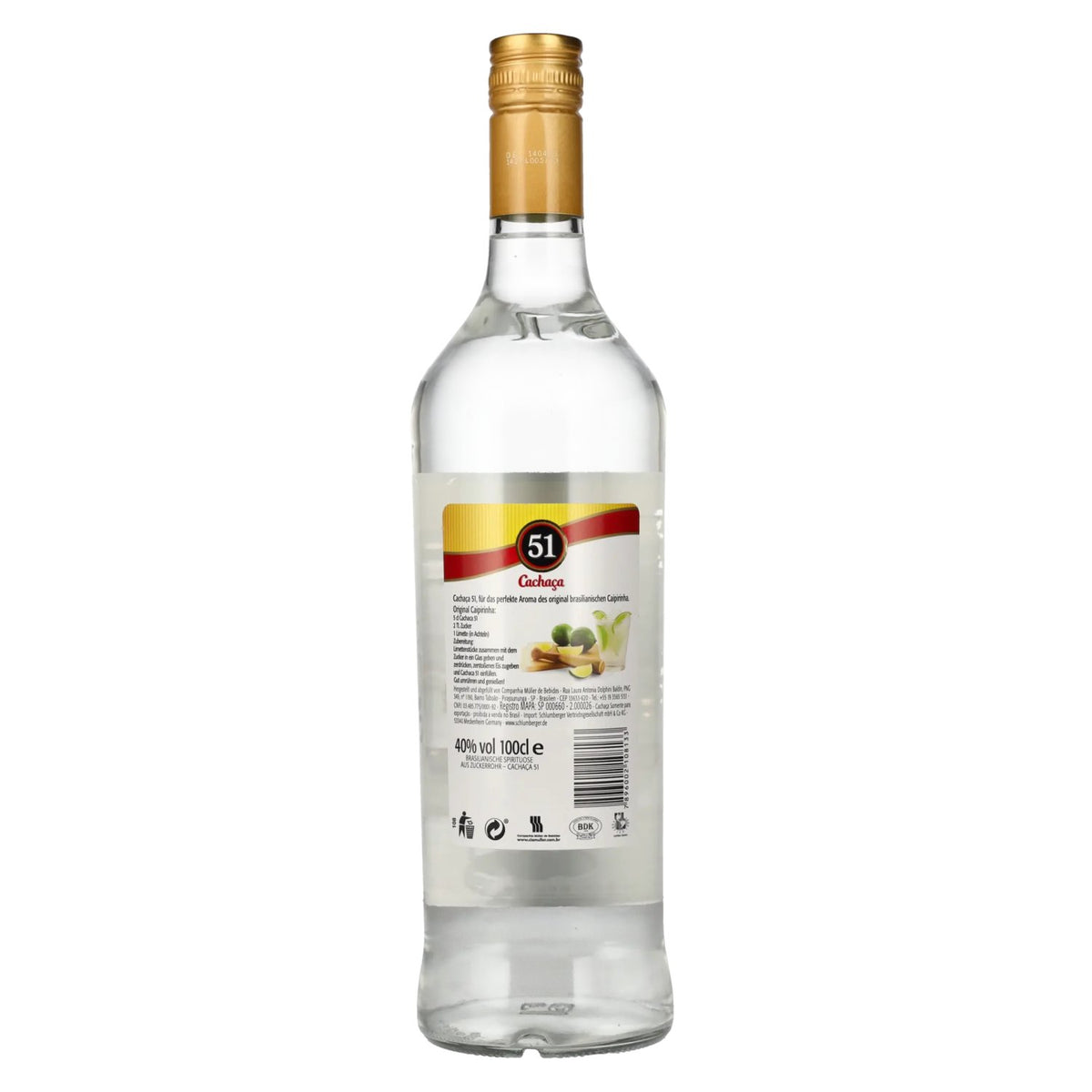 Cachaça 51 Brazil Sugar Cane Spirit 40 % vol. 1 l