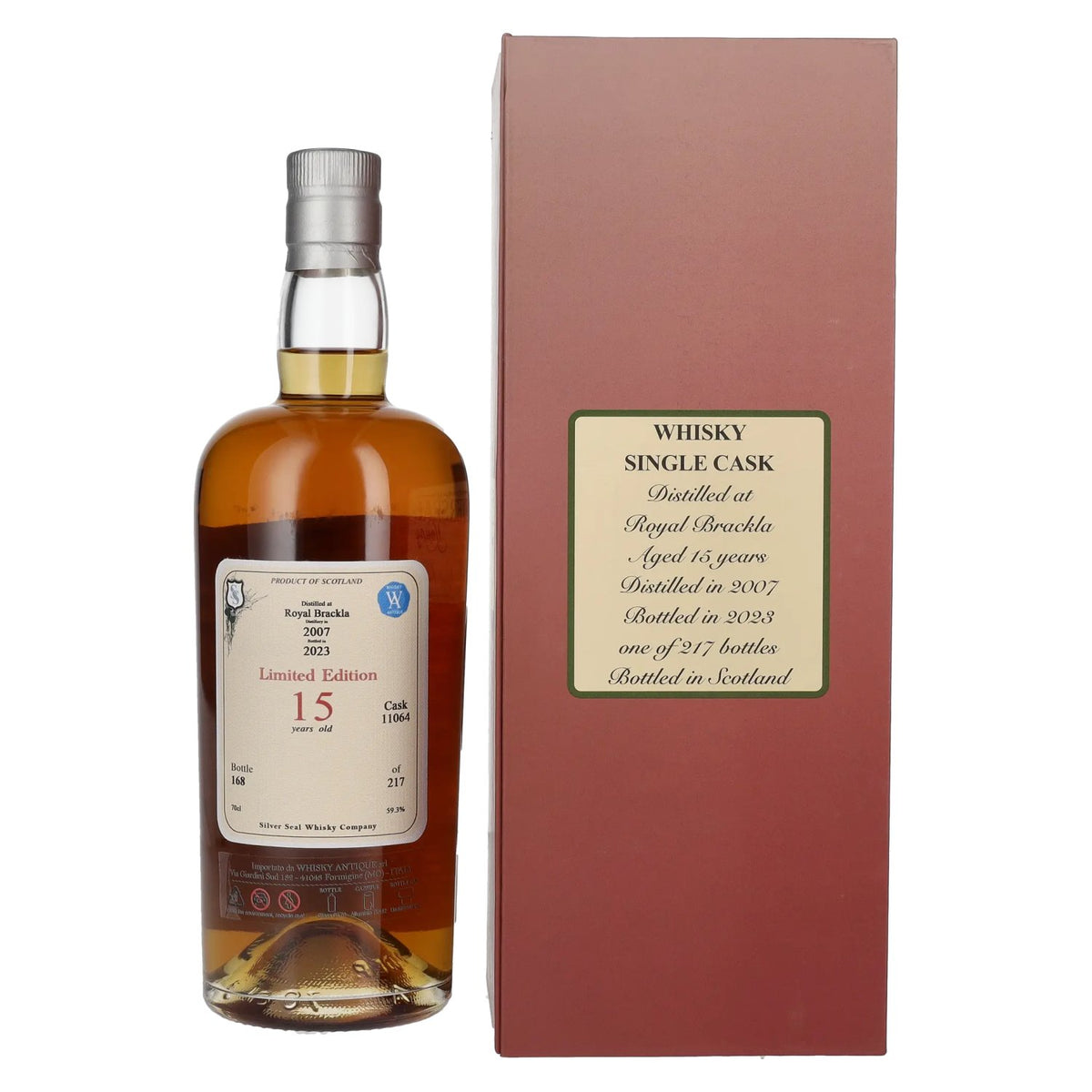 Silver Seal Royal Brackla 15-Year-Old Single Cask Whisky 2007, 59.3% ABV, 0.7l, in a gift box