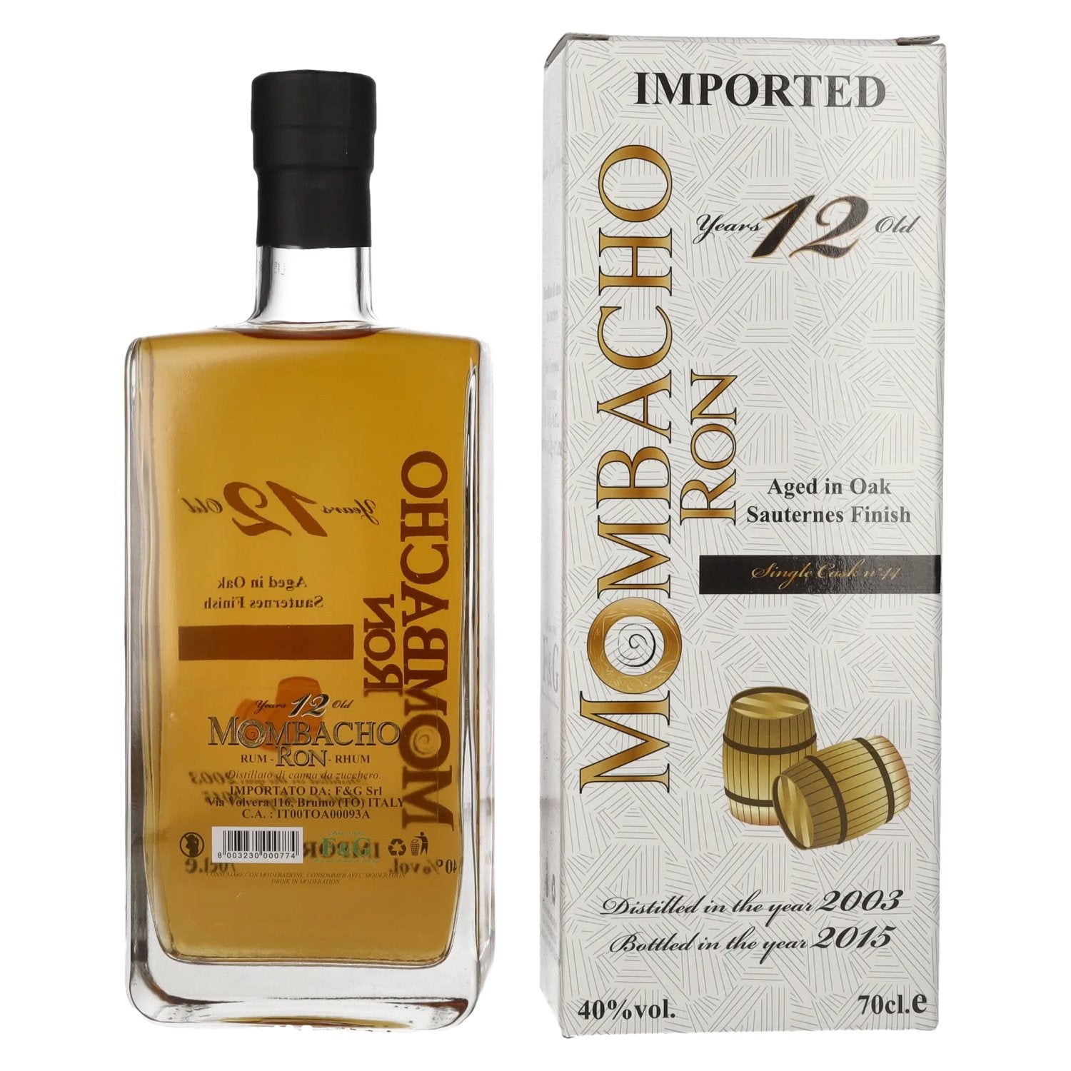 Mombacho Ron 12 Years Old Sauternes Finish 40% Vol. 0,7l in Geschenkbox