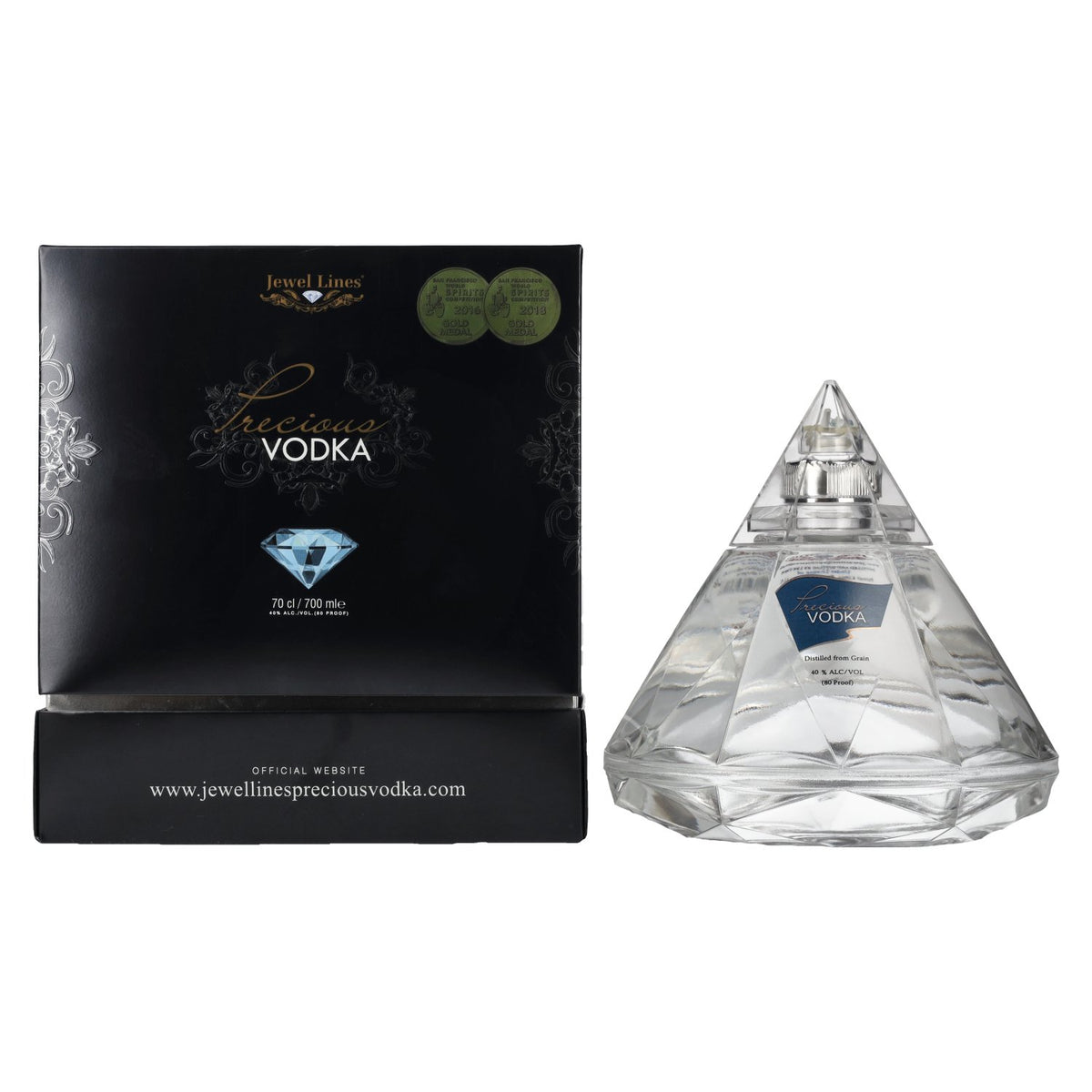 Vodka Jewels Lines Precious 40 % vol., 0,7 l, dans un coffret cadeau avec bec verseur