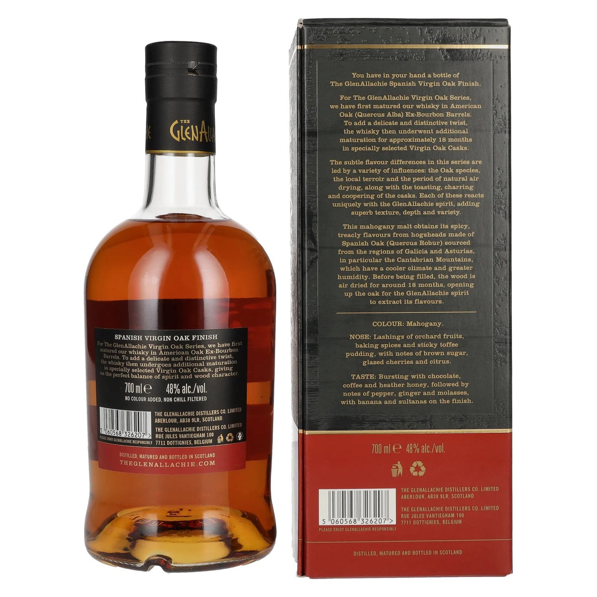 The GlenAllachie 10 Years Old SPANISH VIRGIN OAK FINISH 48% vol. 0.7l in a gift box