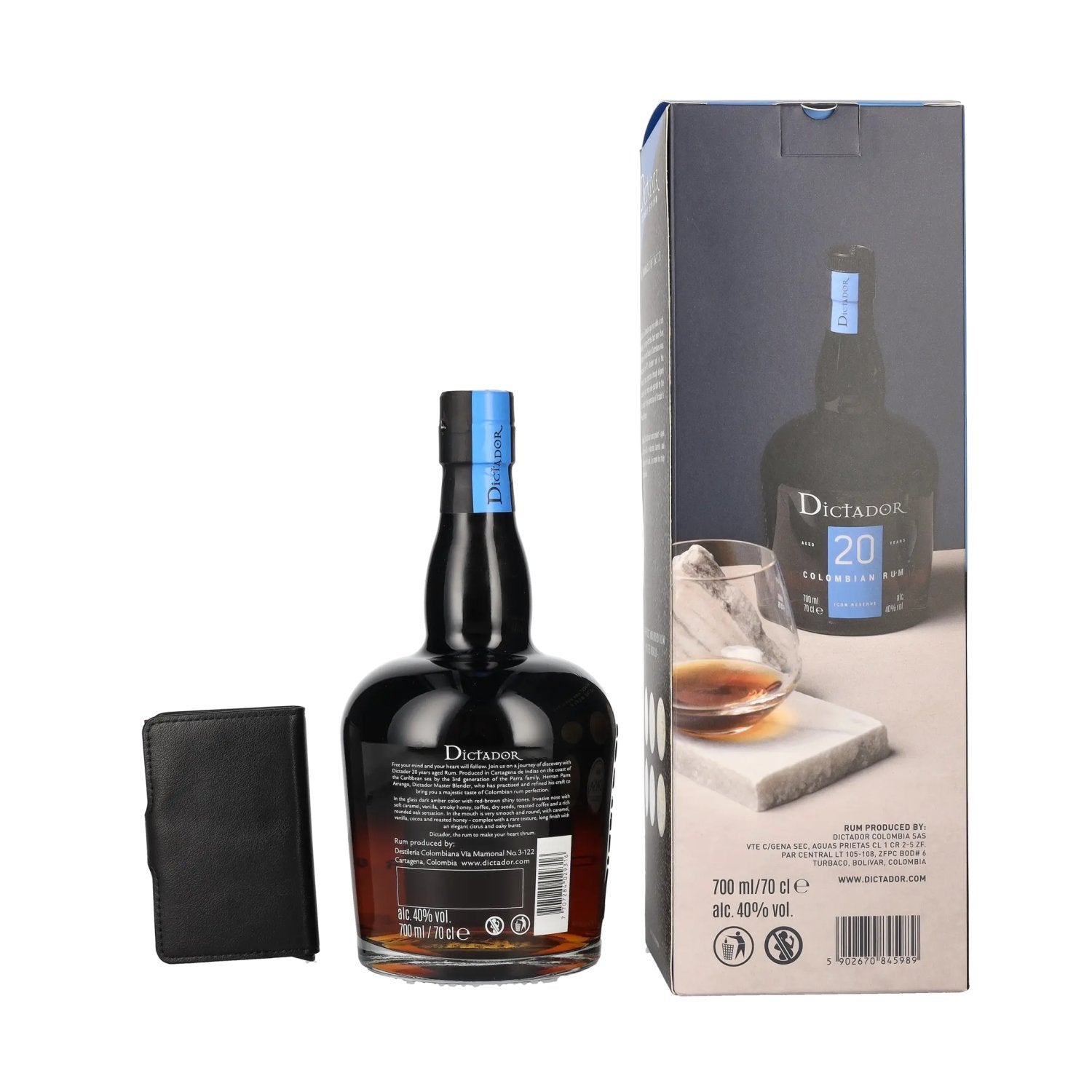 Dictador 20 Years Old ICON RESERVE Colombian Rum 40% Vol. 0,7l in Geschenkbox mit Geldbörse
