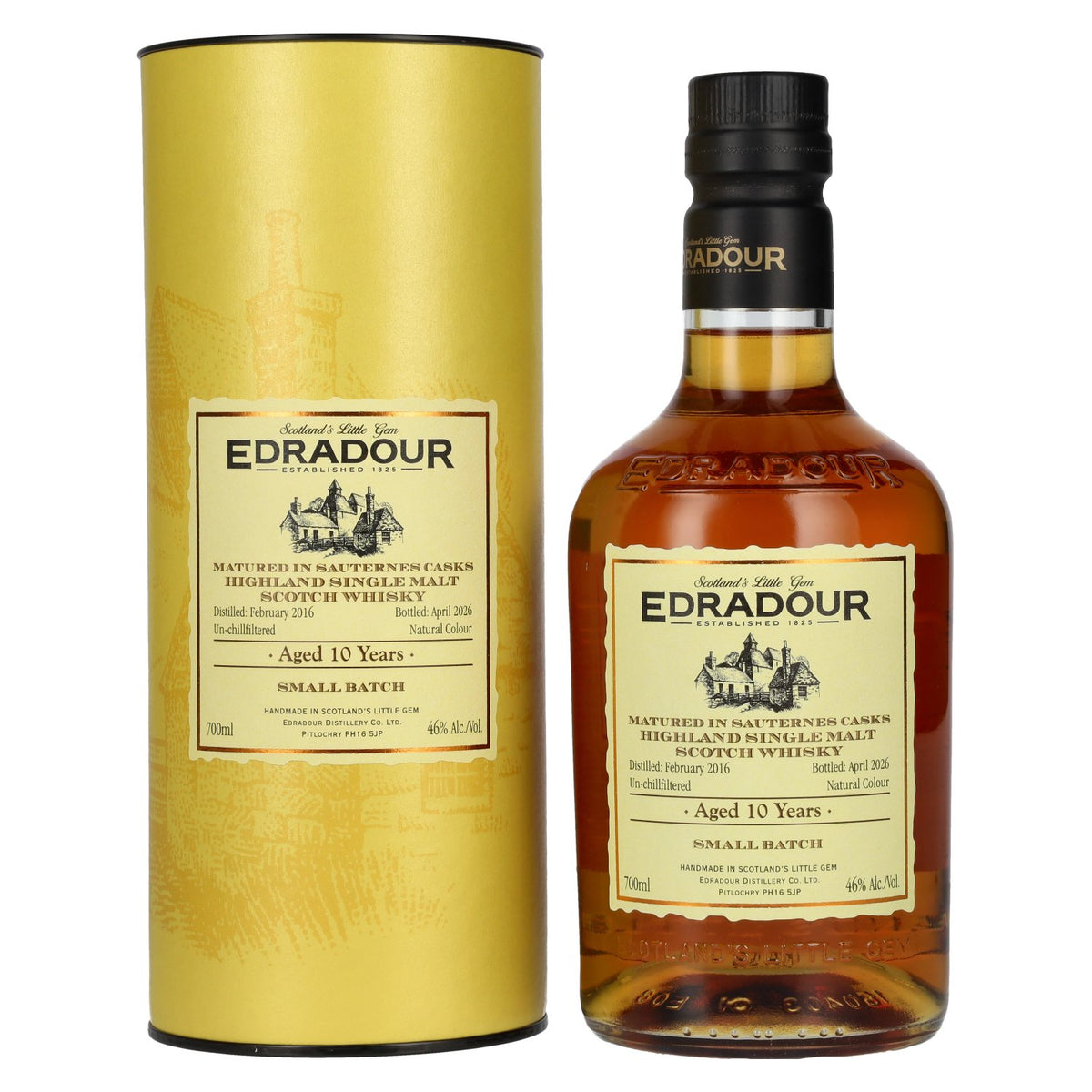 Edradour 10 Years Old Sauternes Casks Small Batch 2016 46% ABV 0.7l in a gift box
