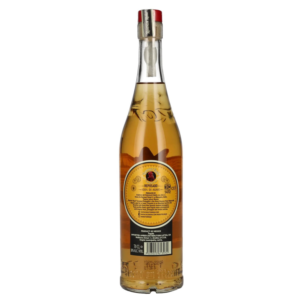 Tequila Rooster Rojo REPOSADO 100 % d'agave, saveur d'ananas fumé, 38 % vol., 0,7 l