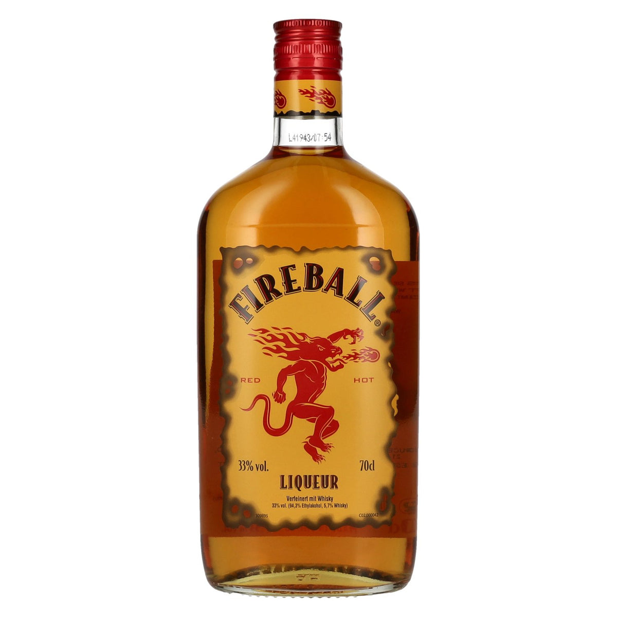 Fireball RED HOT Liqueur with Cinnamon &amp; Whisky 33% ABV 0.7l