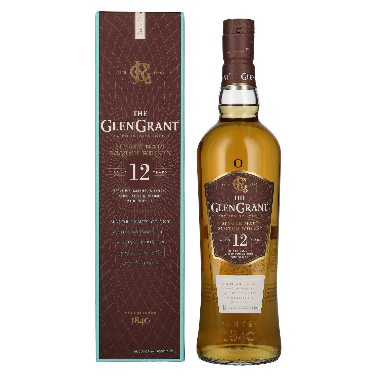 Glen Grant 12 Years Old Single Malt 43% Vol. 0,7l in geschenkverpakking