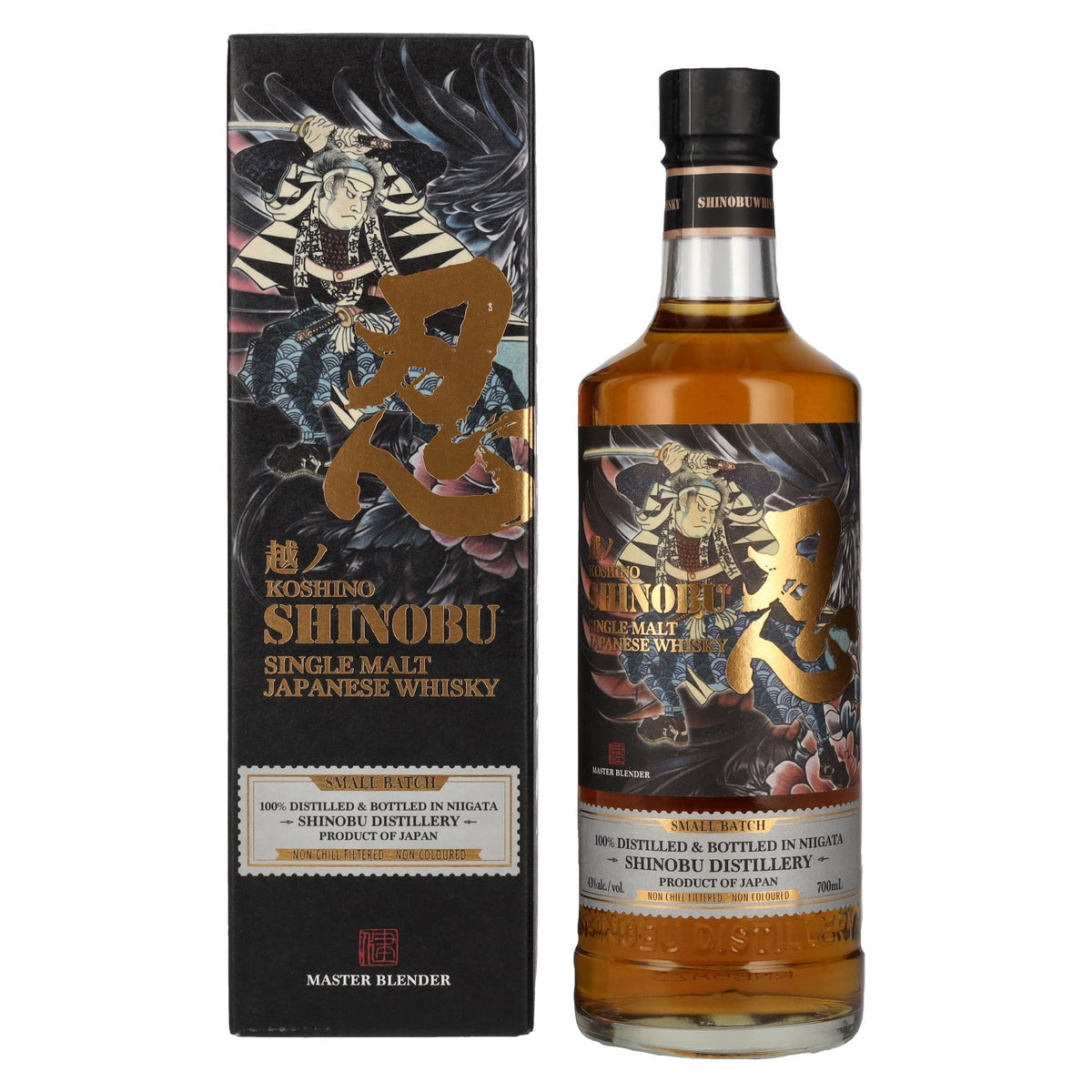 The Koshi-No Shinobu 3-Year-Old Small Batch Japanese Single Malt Whisky, 43% vol., 0.7 litres, in a gift box