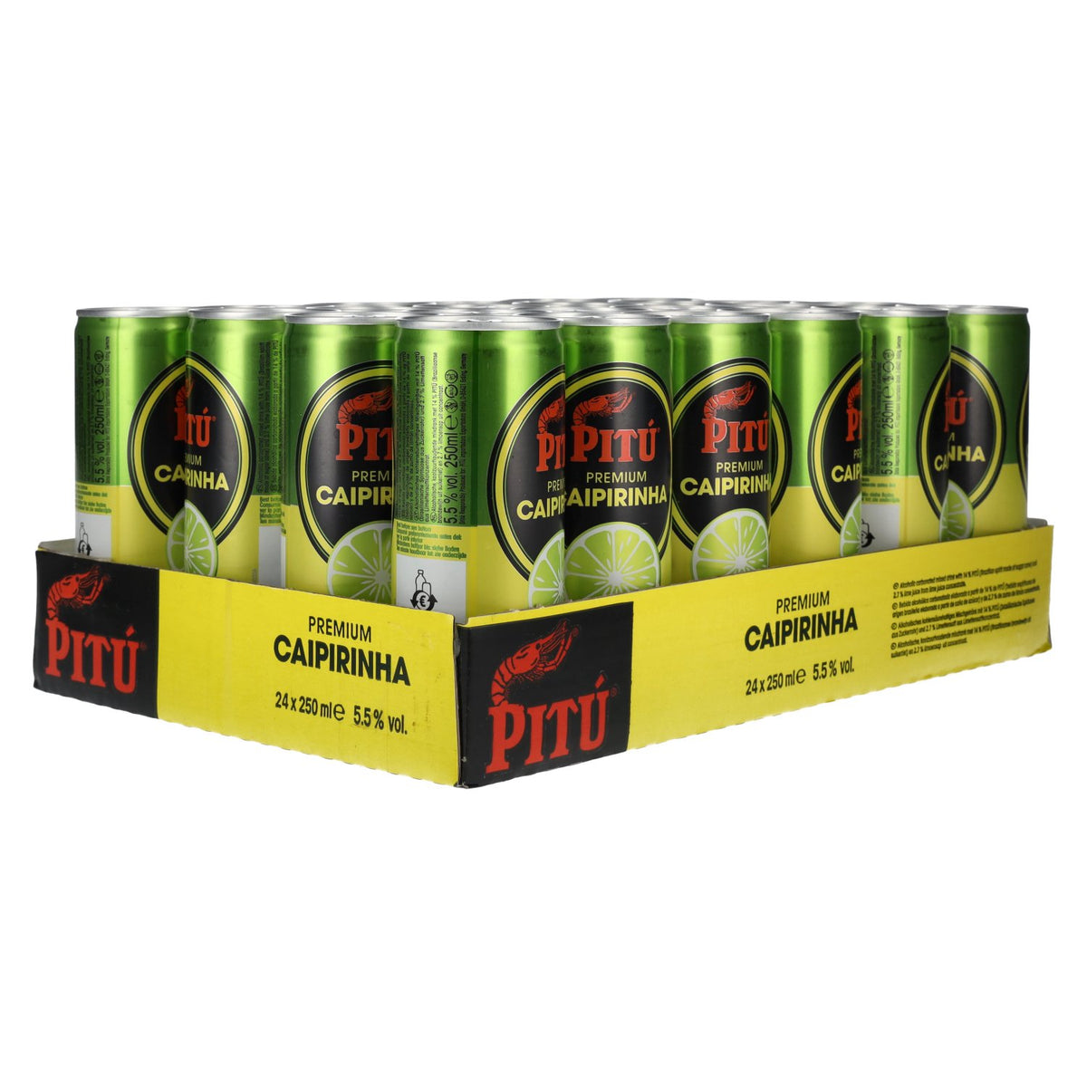 PITÚ Premium Caipirinha 5.5% ABV, 24 x 0.25l tins (deposit required)