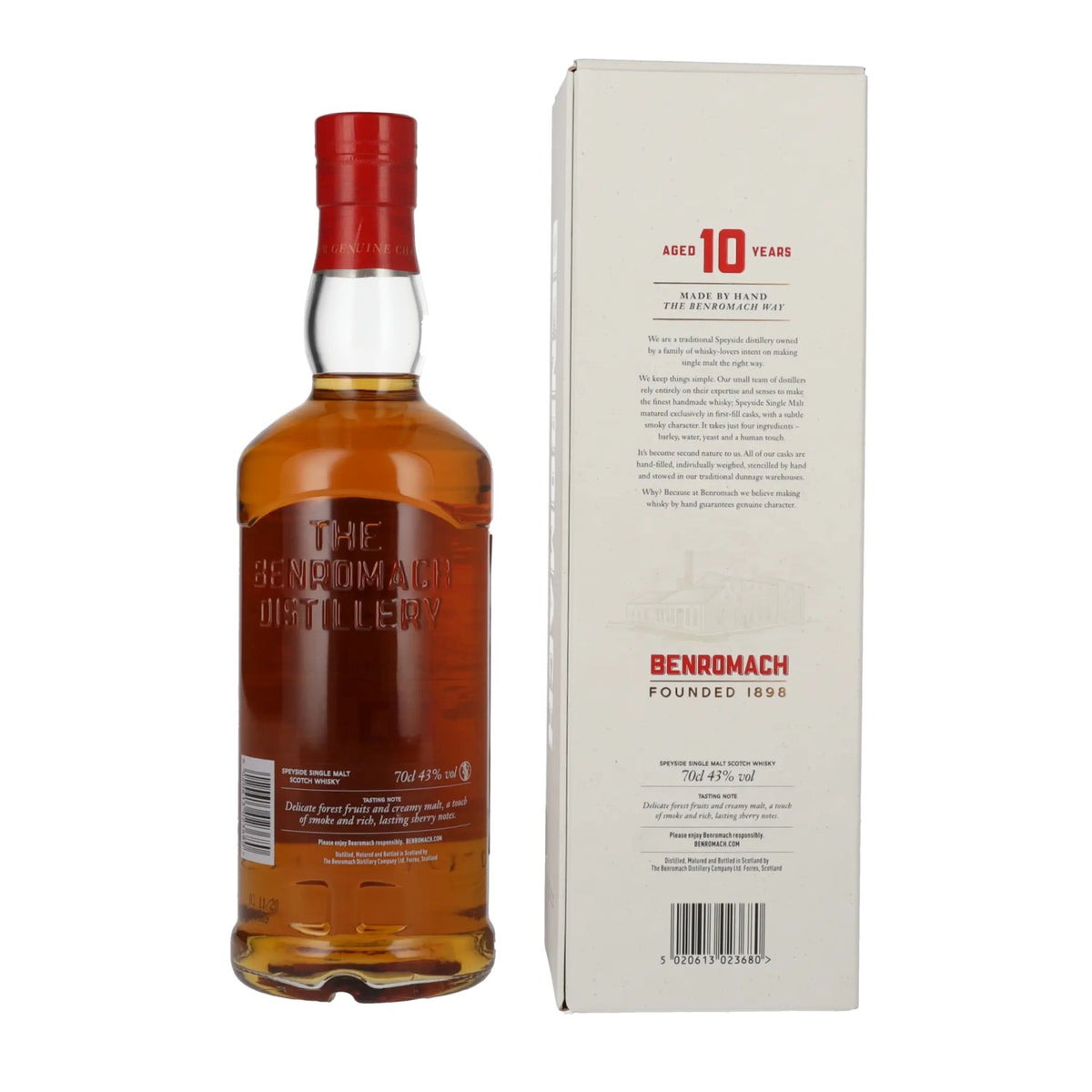 Benromach 10 ans d'âge « The Classic », single malt du Speyside, 43 % vol., 0,7 l, dans un coffret cadeau