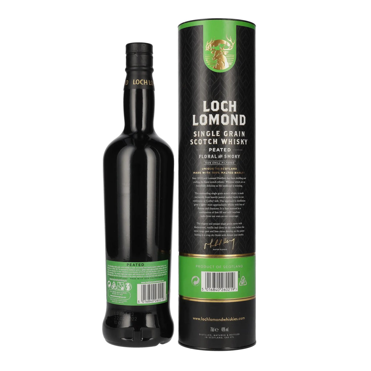 Loch Lomond PEATED Floral &amp; Smoky Single Grain 46% vol. 0,7 l in geschenkverpakking