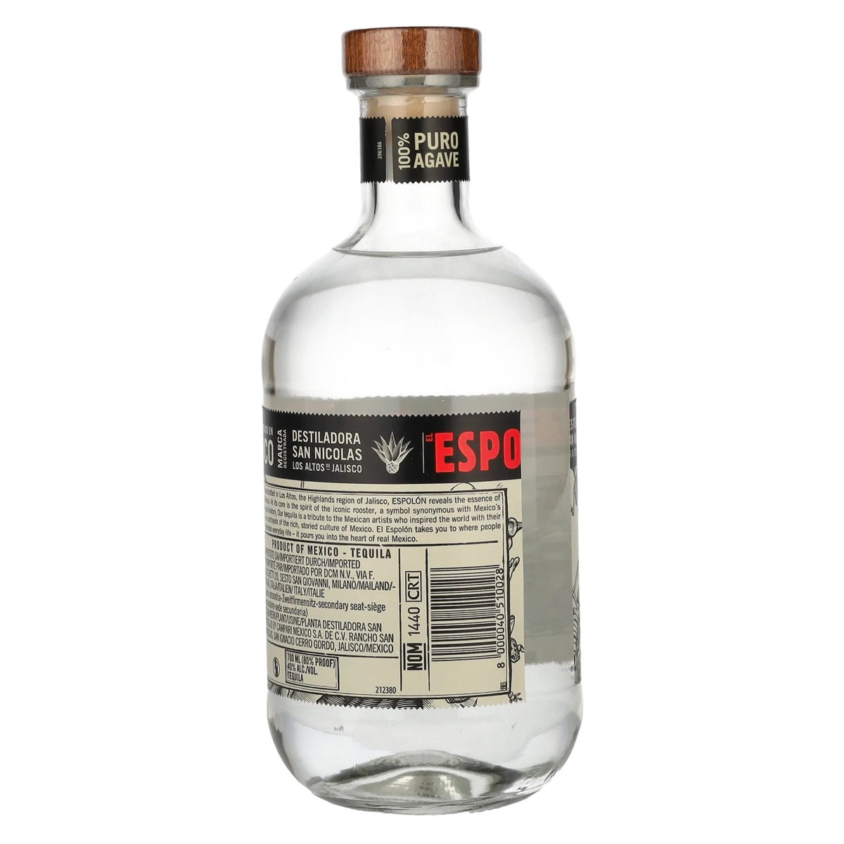 Espolón Tequila Blanco 100% pure agave, 40% ABV, 0.7 l