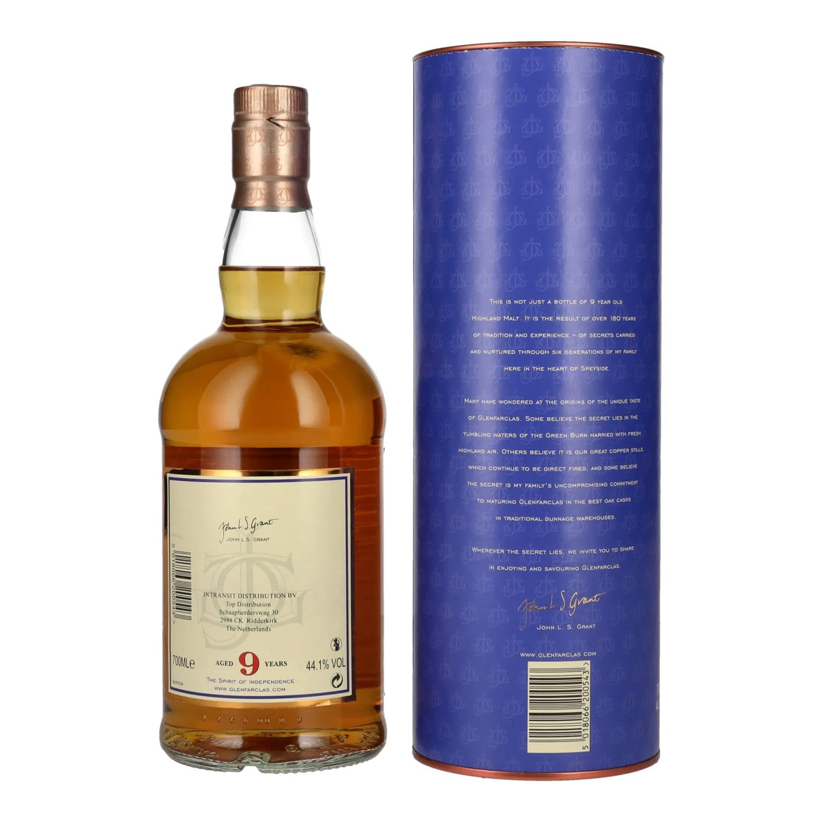 Glenfarclas 9 ans d'âge, élevé en fûts de sherry Oloroso, single malt des Highlands, 44,1 % vol., 0,7 l, dans un coffret cadeau
