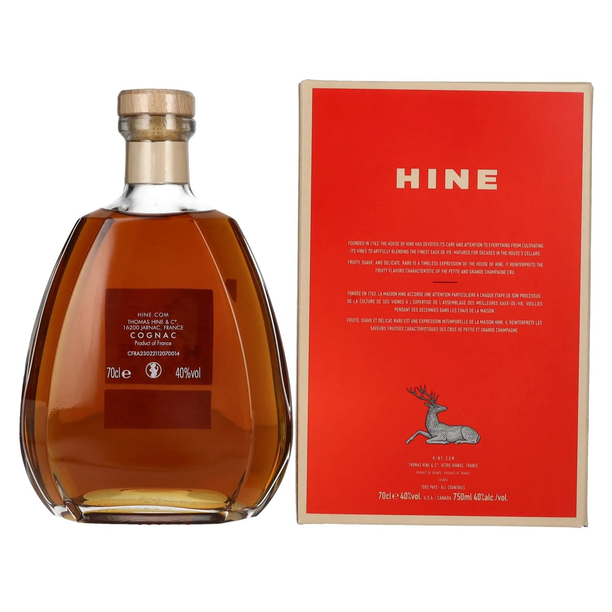Hine RARE VSOP The Original Fine Champagne Cognac 40% vol. 0.7 l in a gift box