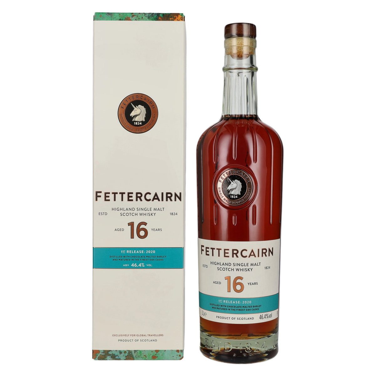 Fettercairn 16-Year-Old Highland Single Malt Scotch Whisky 46.4% ABV, 1 litre in a gift box