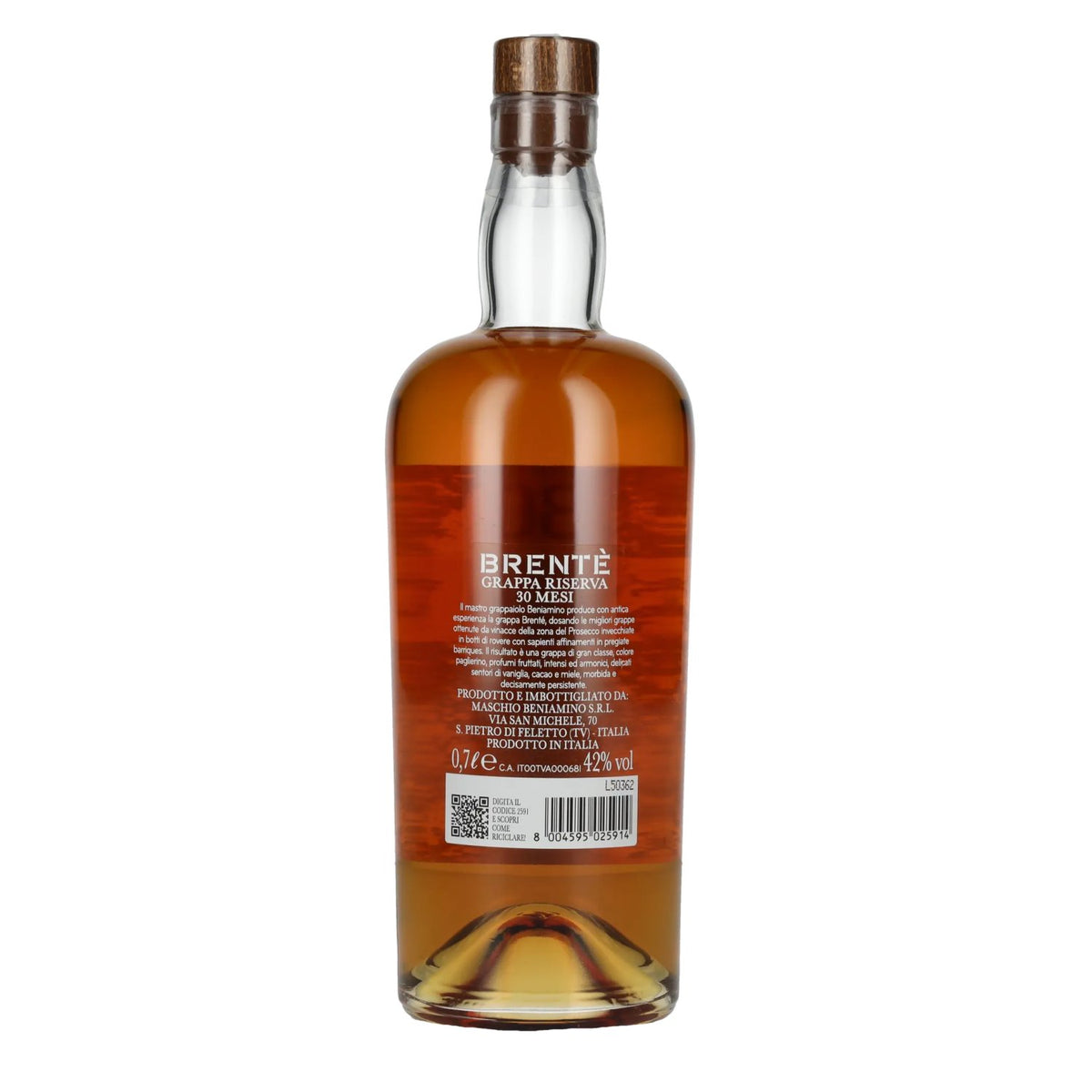 Beniamino Maschio 30 Mesi BRENTÈ Artisanal Barrique Reserve Grappa 42% vol. 0.7l