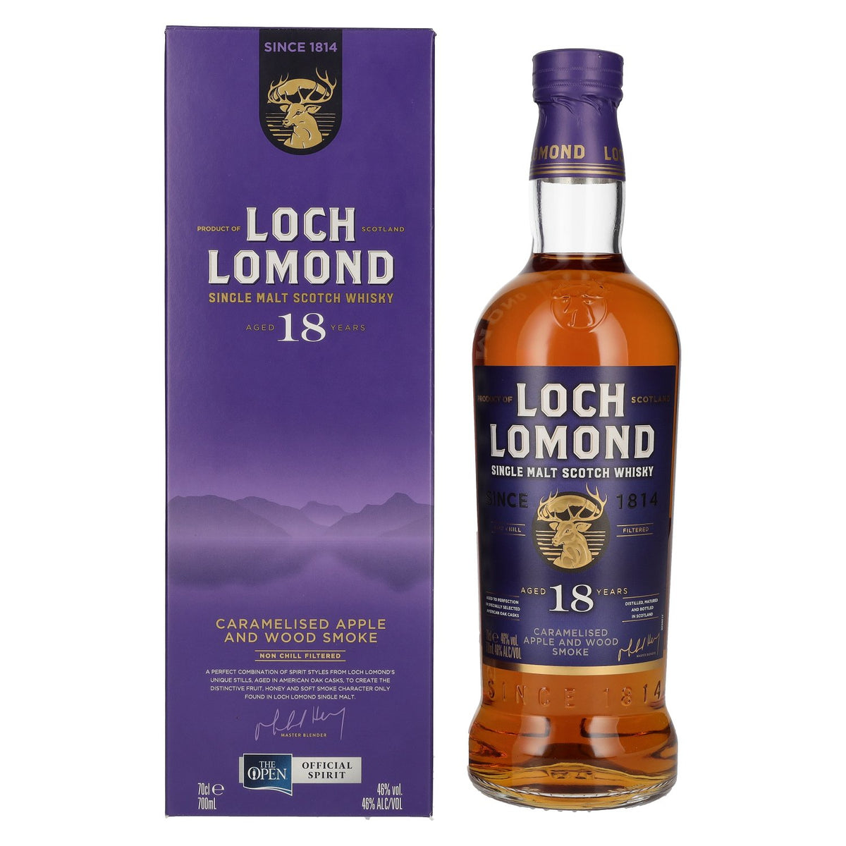 Loch Lomond 18 Years Old Single Malt Caramelised Apple and Wood Smoke 46% Vol. 0,7l in Geschenkbox