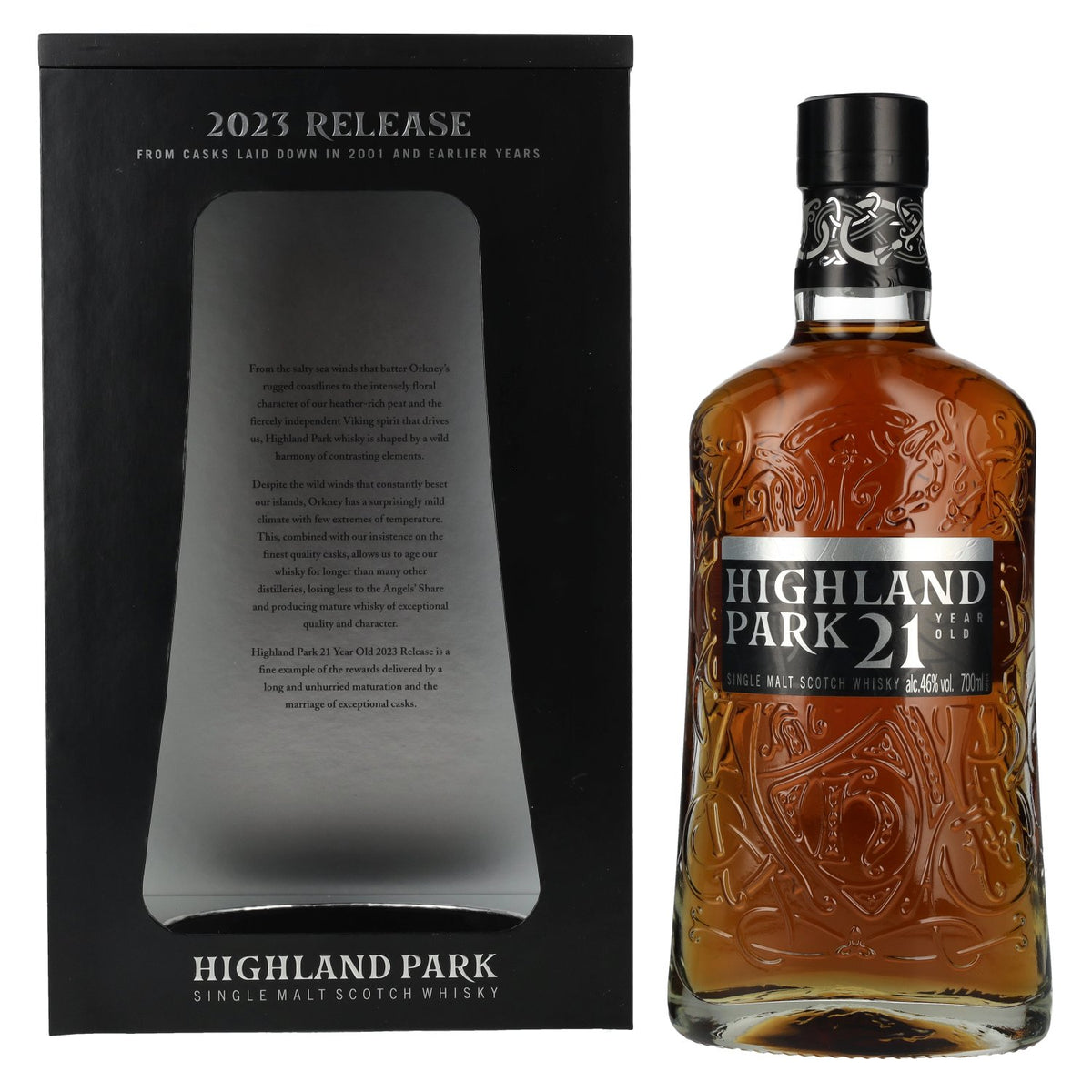 Highland Park 21 Years Old, uitgave 2023, 46% vol., 0,7 l in geschenkverpakking