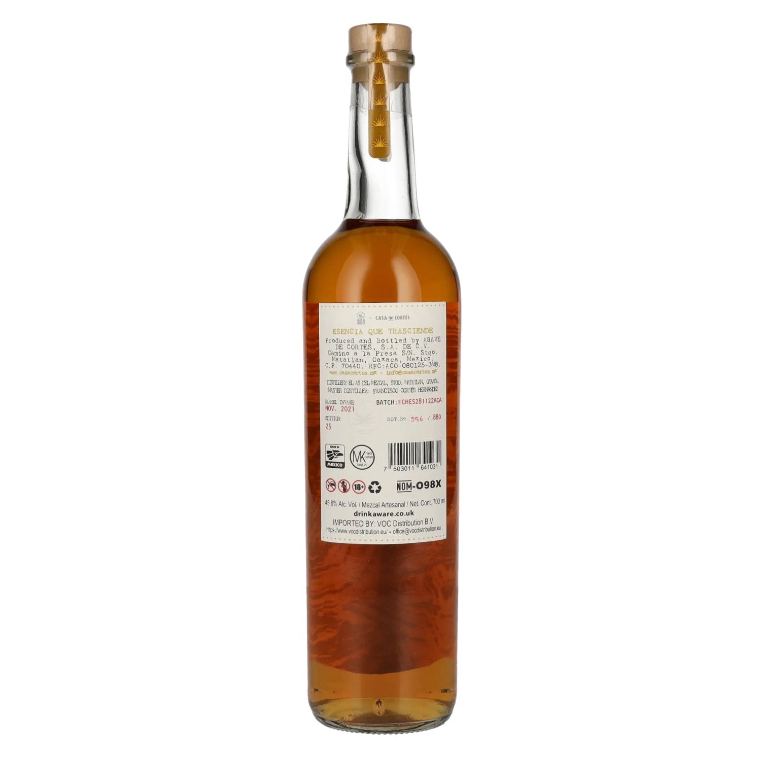 Agave de Cortés Mezcal Artesanal AÑEJO 45,6% Vol. 0,7l