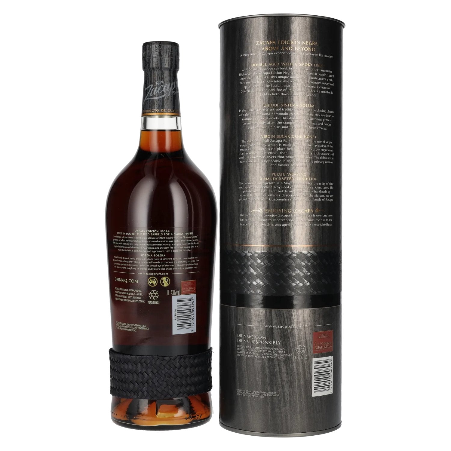 Ron Zacapa Centenario EDICIÓN NEGRA Sistema Solera Gran Reserva 43% vol. 1l en boîte cadeau